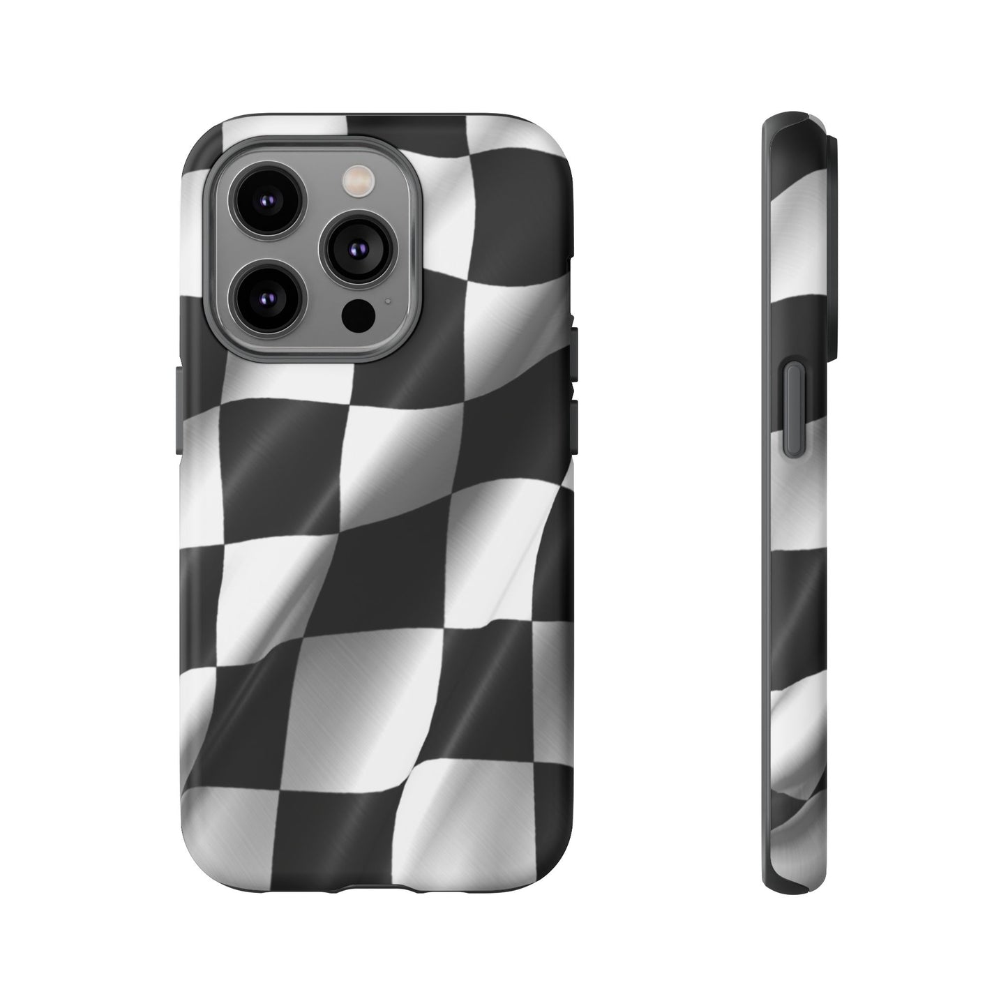 Racing Phone Case, Checkered Flag Design, Tough Case