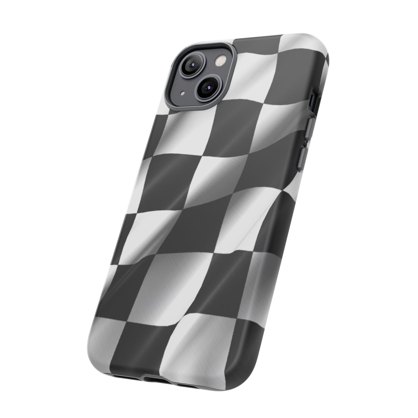 Racing Phone Case, Checkered Flag Design, Tough Case