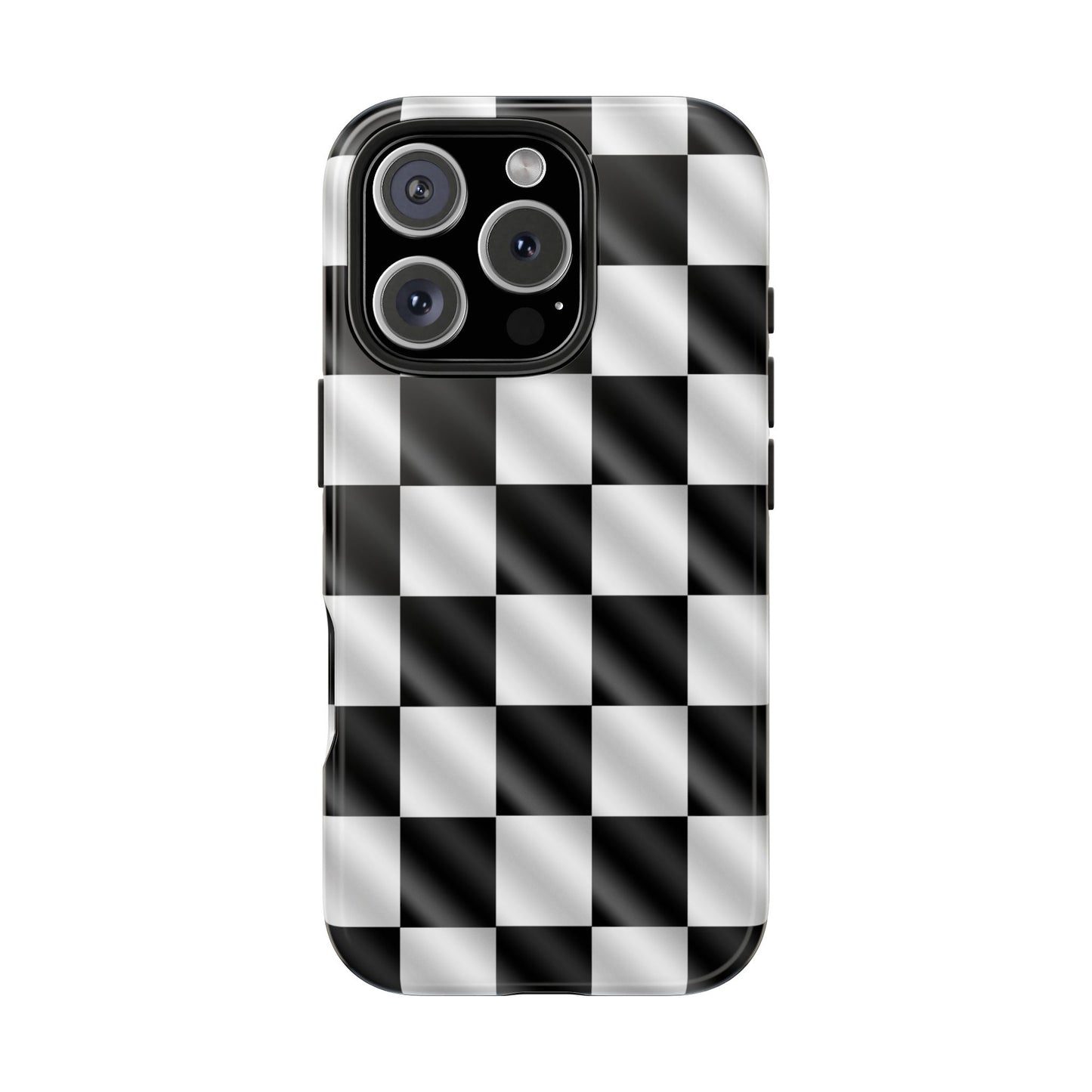 3D Effect Checkered Flag Tough Phone Cases