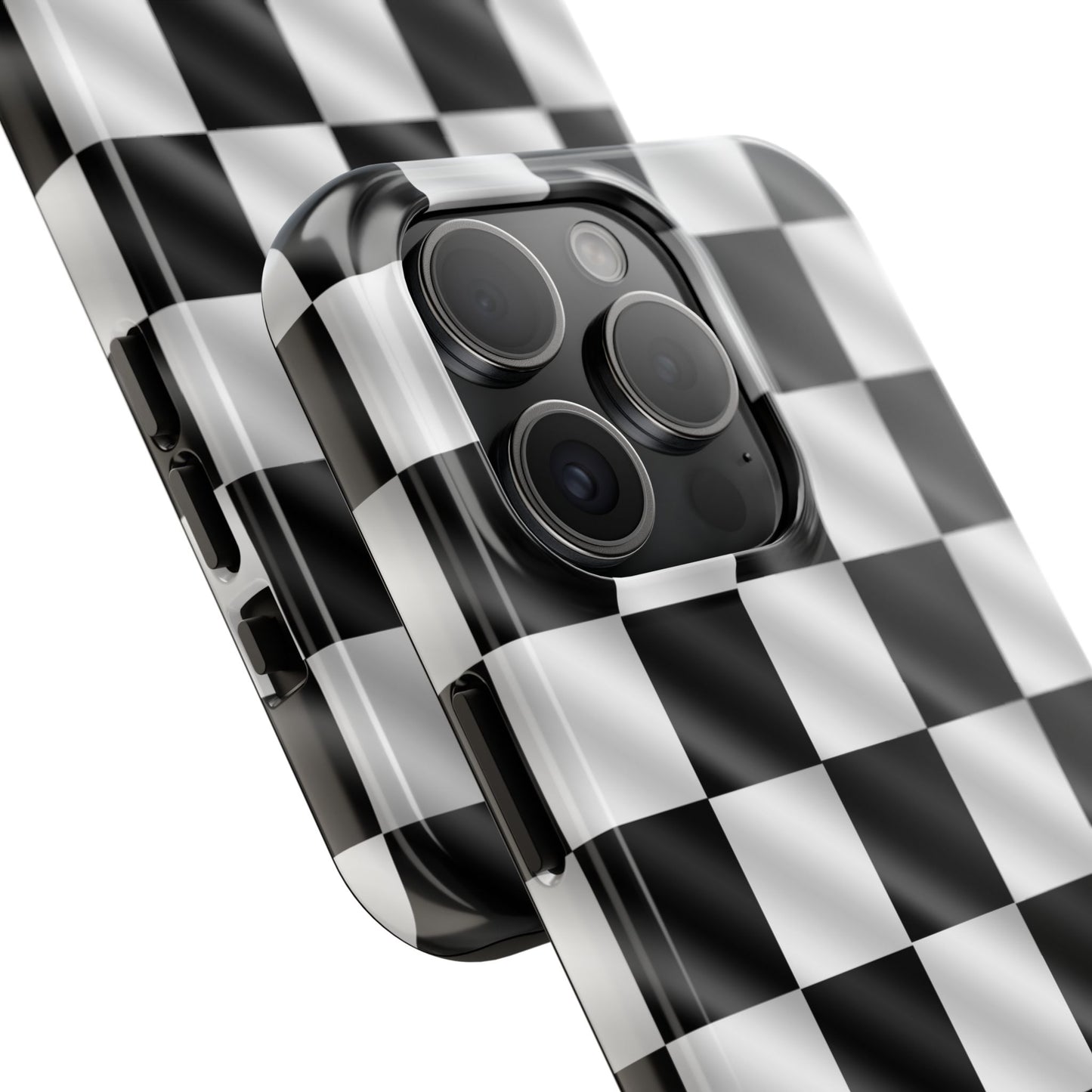 3D Effect Checkered Flag Tough Phone Cases