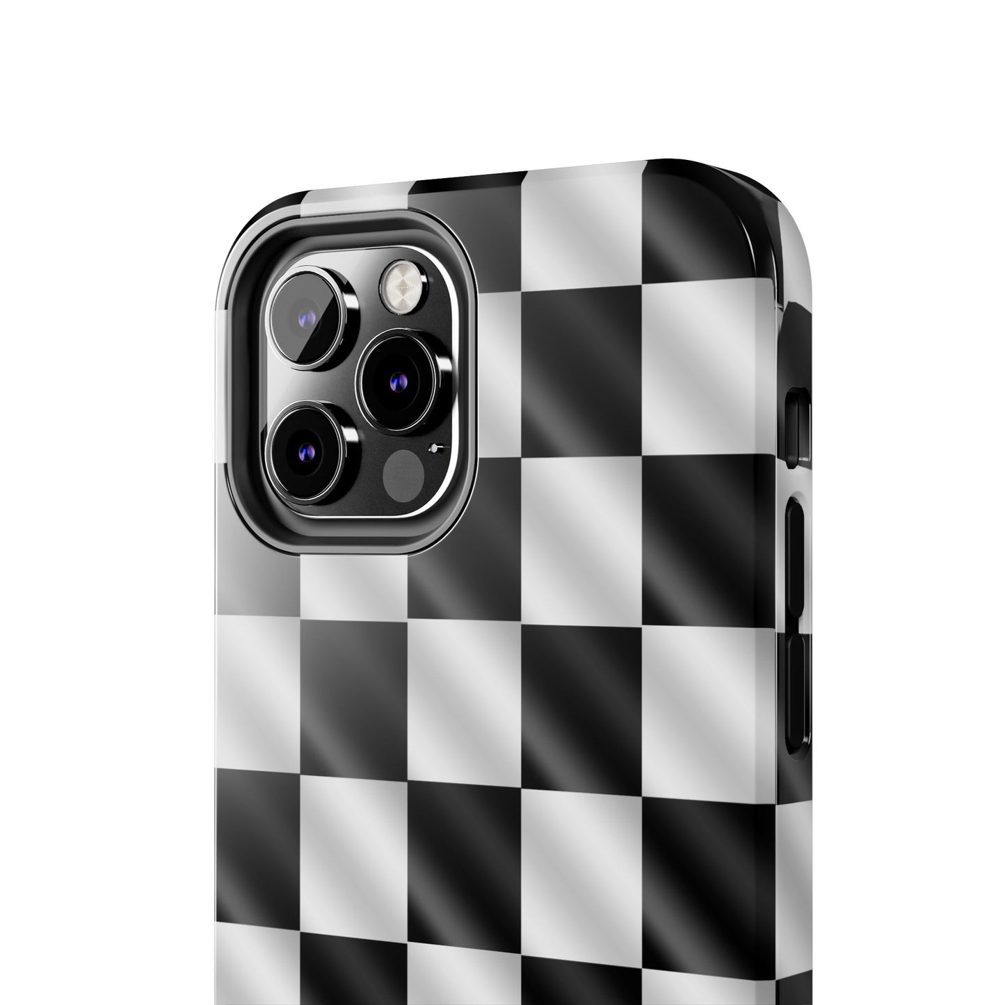 3D Effect Checkered Flag Tough Phone Cases