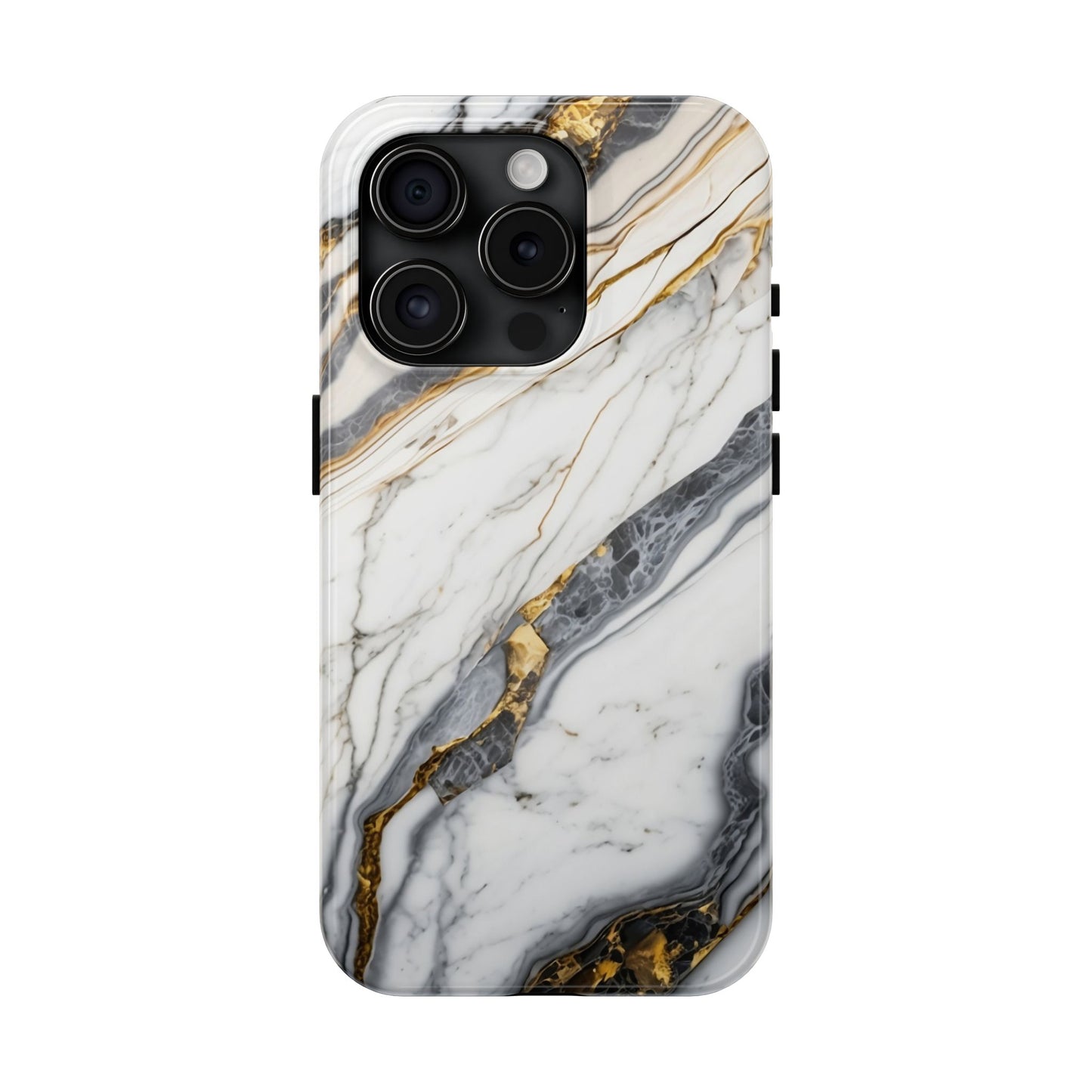 White Gold Marble Tough Phone Cases