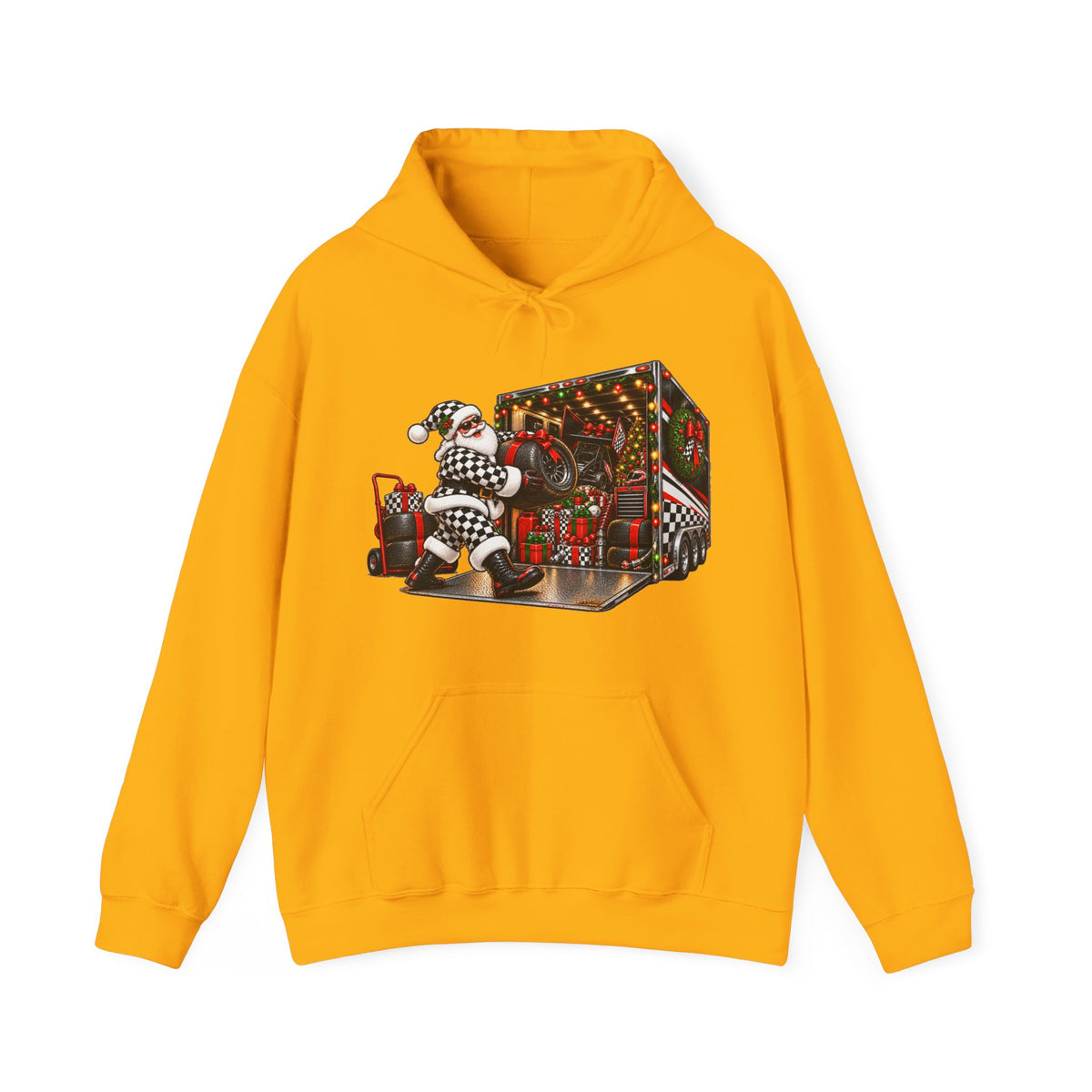 Racing Santa Racemas Call Hauler Christmas Hoodie