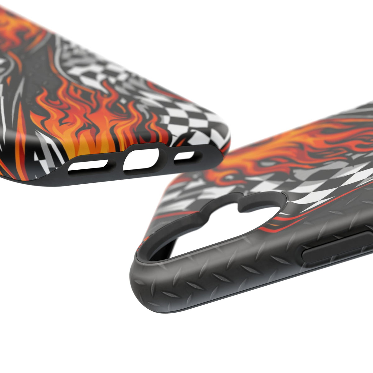 Racing Flames Checkered Flag Magnetic Phone Case