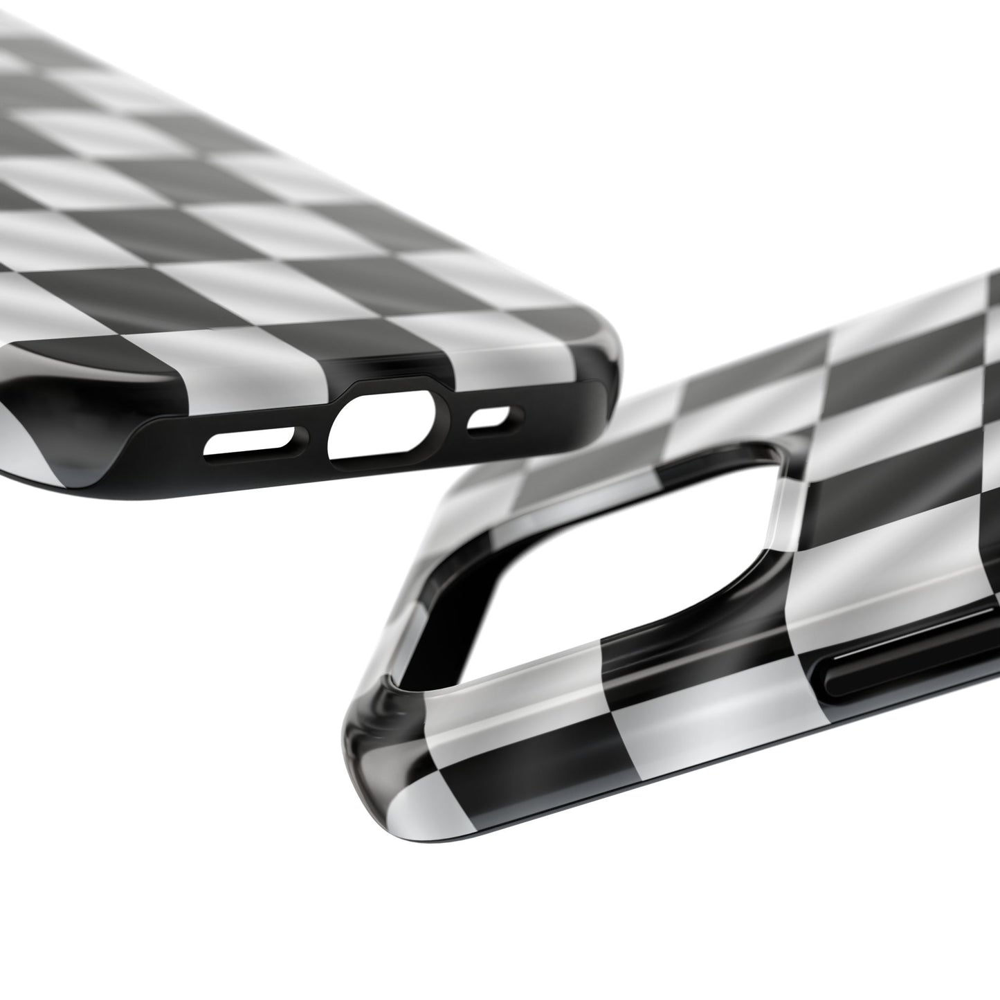 3D Effect Checkered Flag Tough Phone Cases