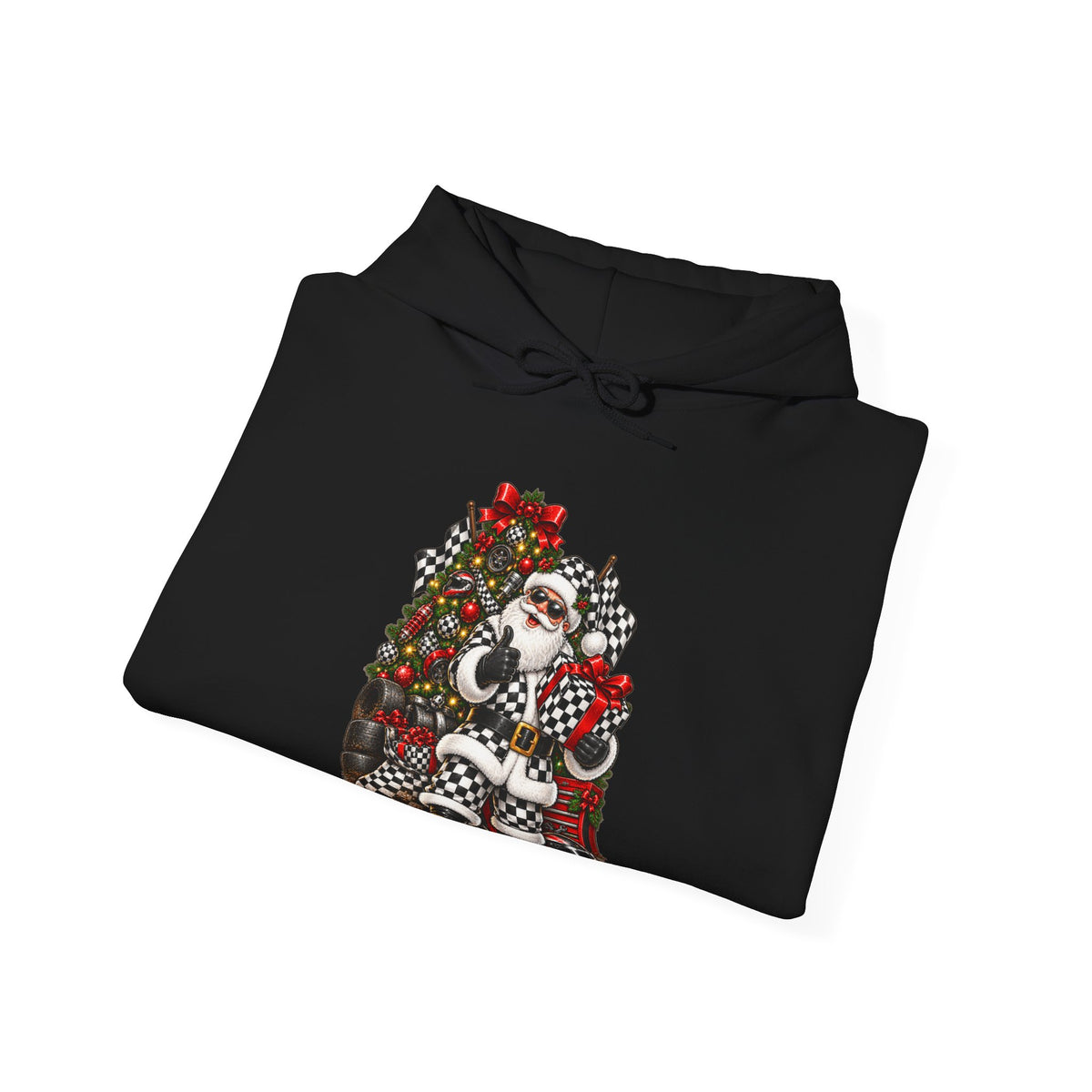 Racing Santa Christmas Holiday Hoodie