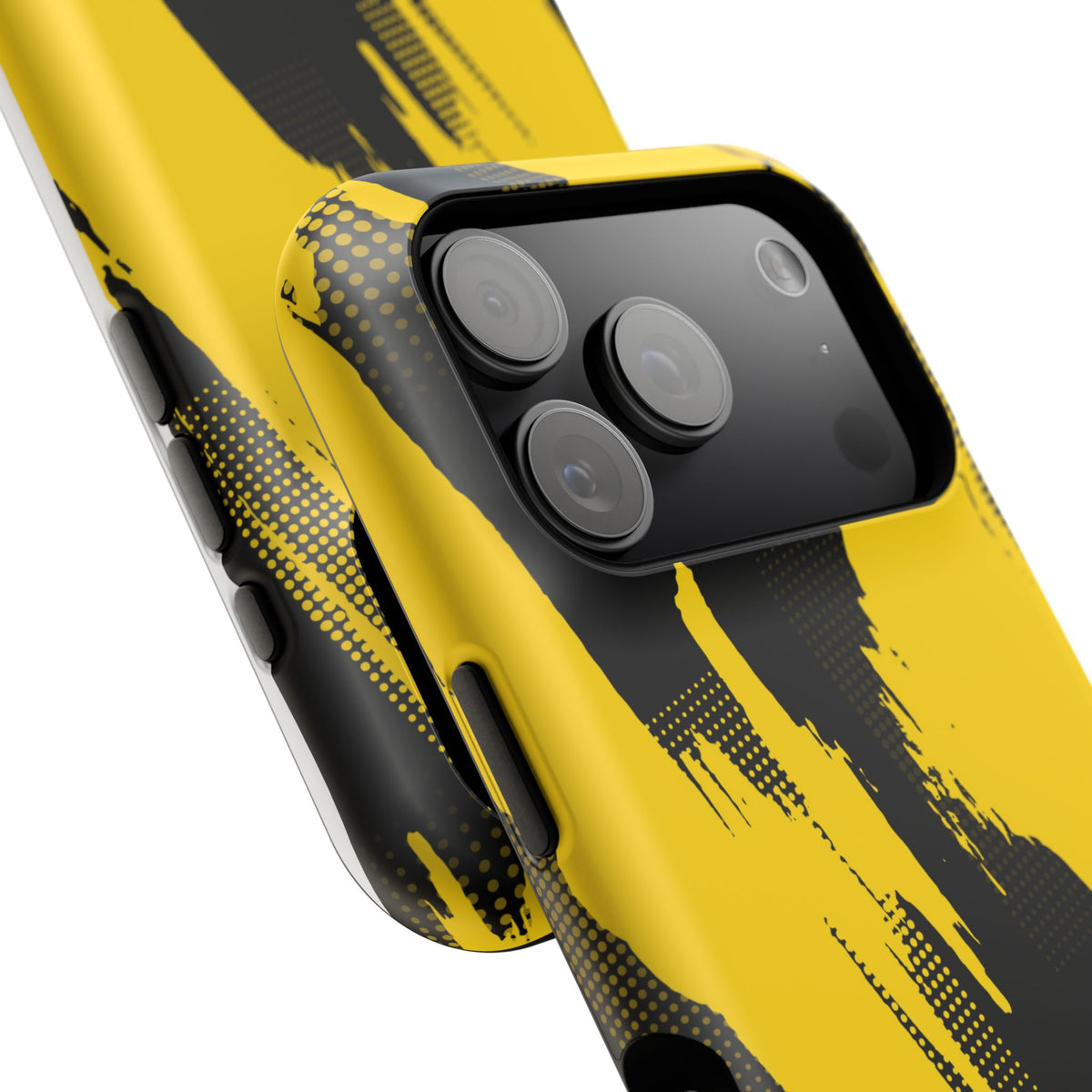 Yellow Black Abstract Brushstroke Magnetic Phone Case