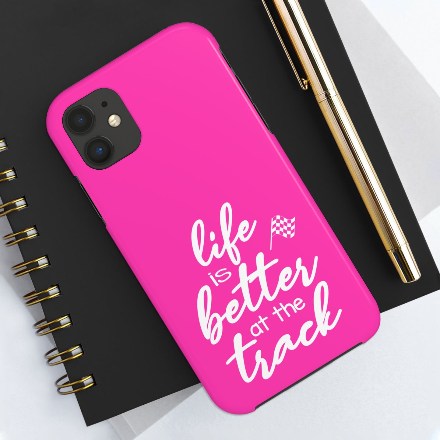 Life Is Better At The Track Pink IPhone Cases