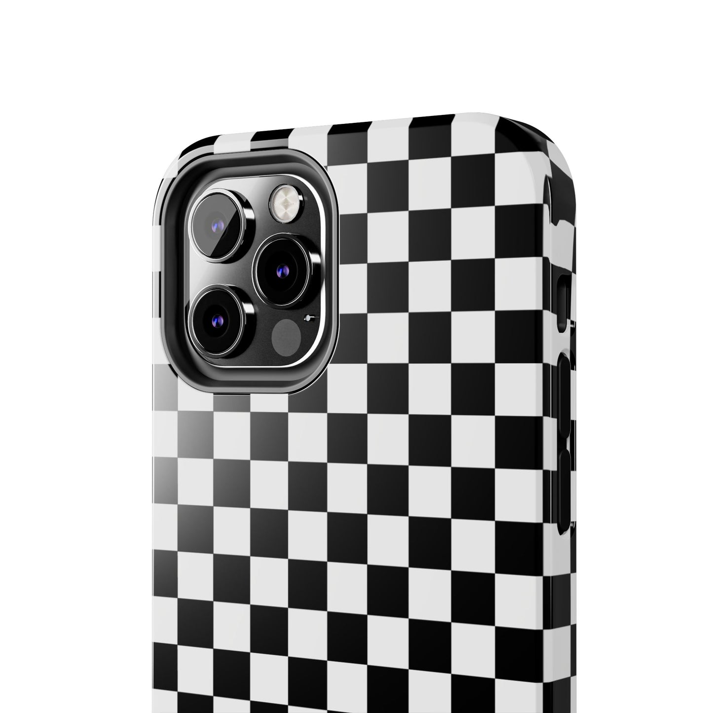 Checker Flag Tough Phone Case - Black and White Graphic Design