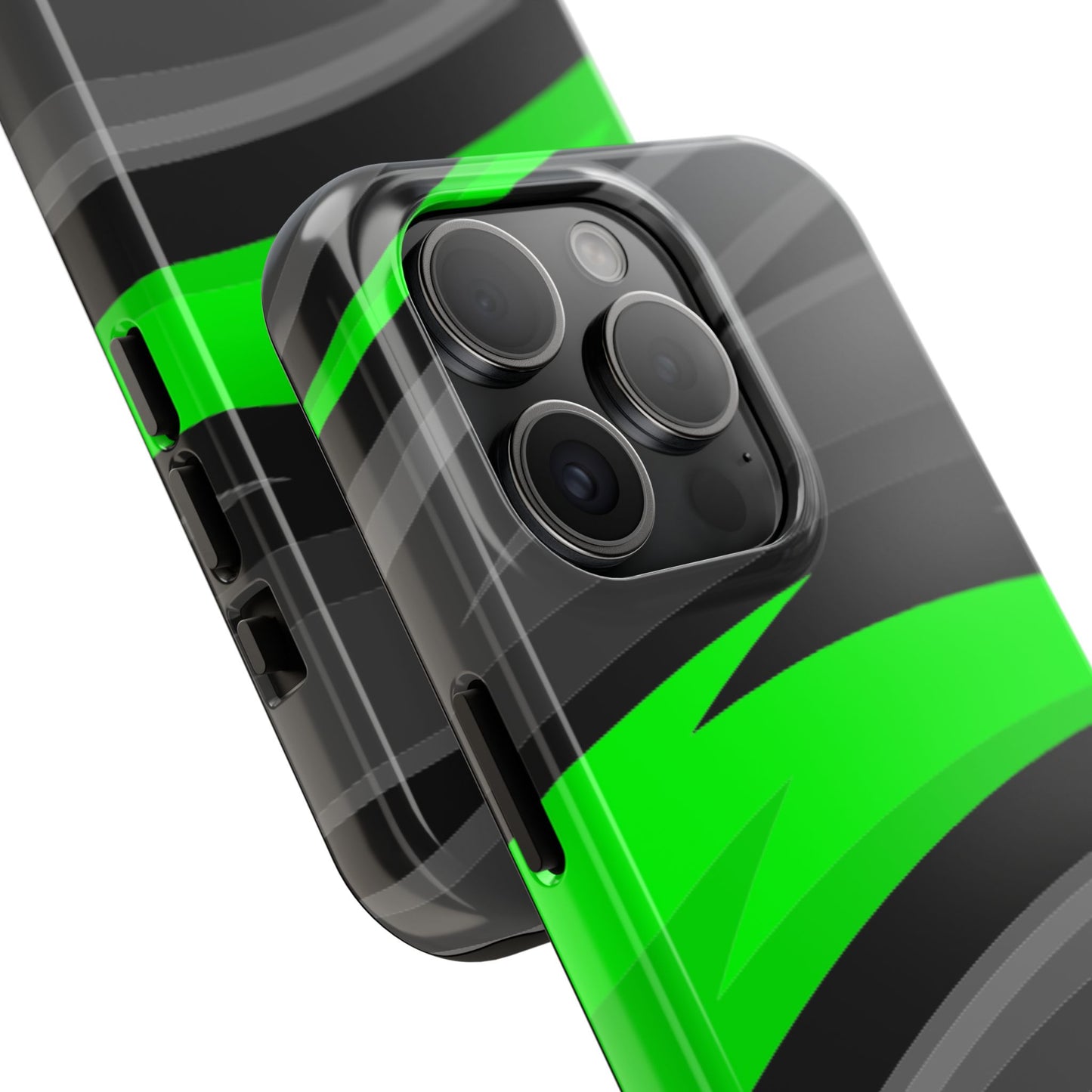 Racing Graphic Green/Black/Gray Tough Phone Cases