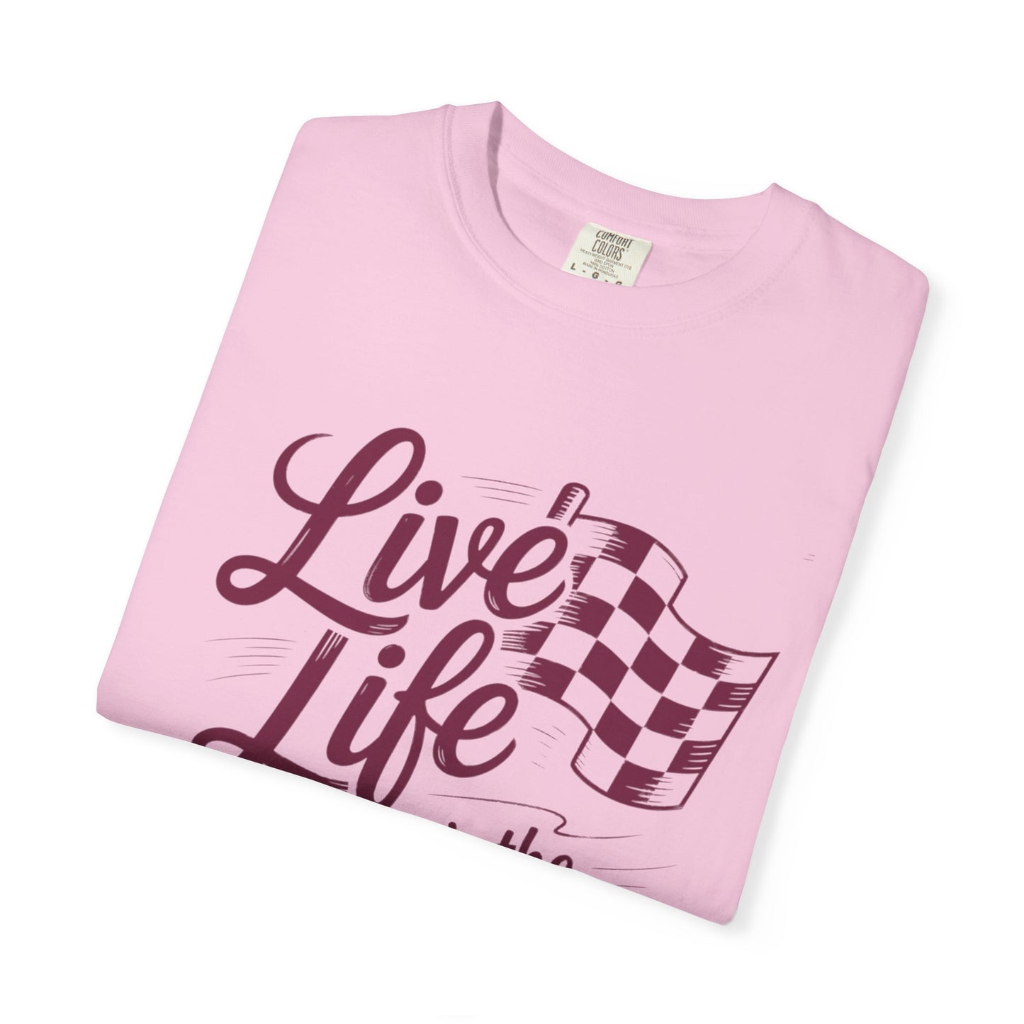 Comfort Colors- Vintage Racing Inspired T-Shirt, Racing Fans, Live Life Like It's The Last Lap Design, Casual Everyday Wear