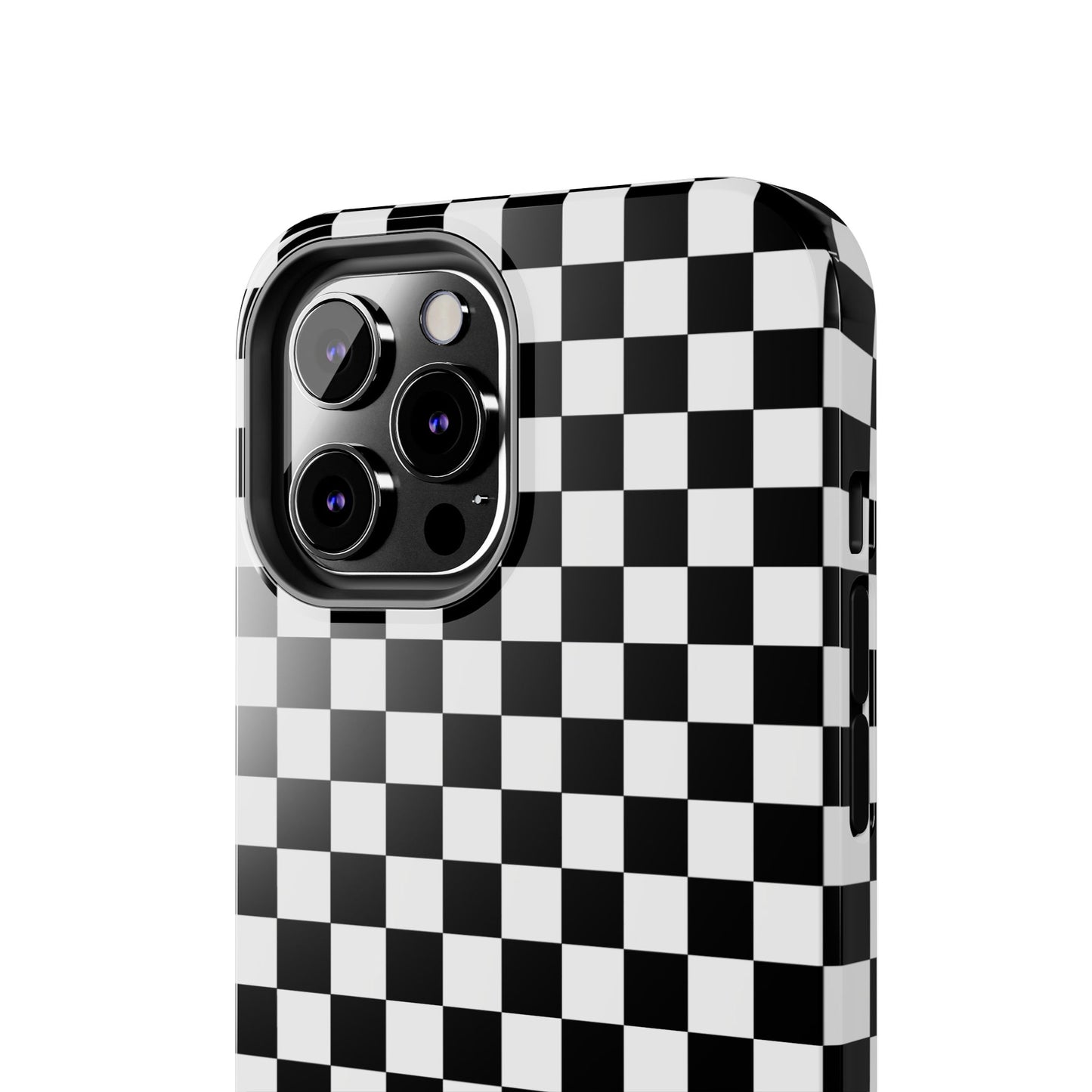 Checker Flag Tough Phone Case - Black and White Graphic Design