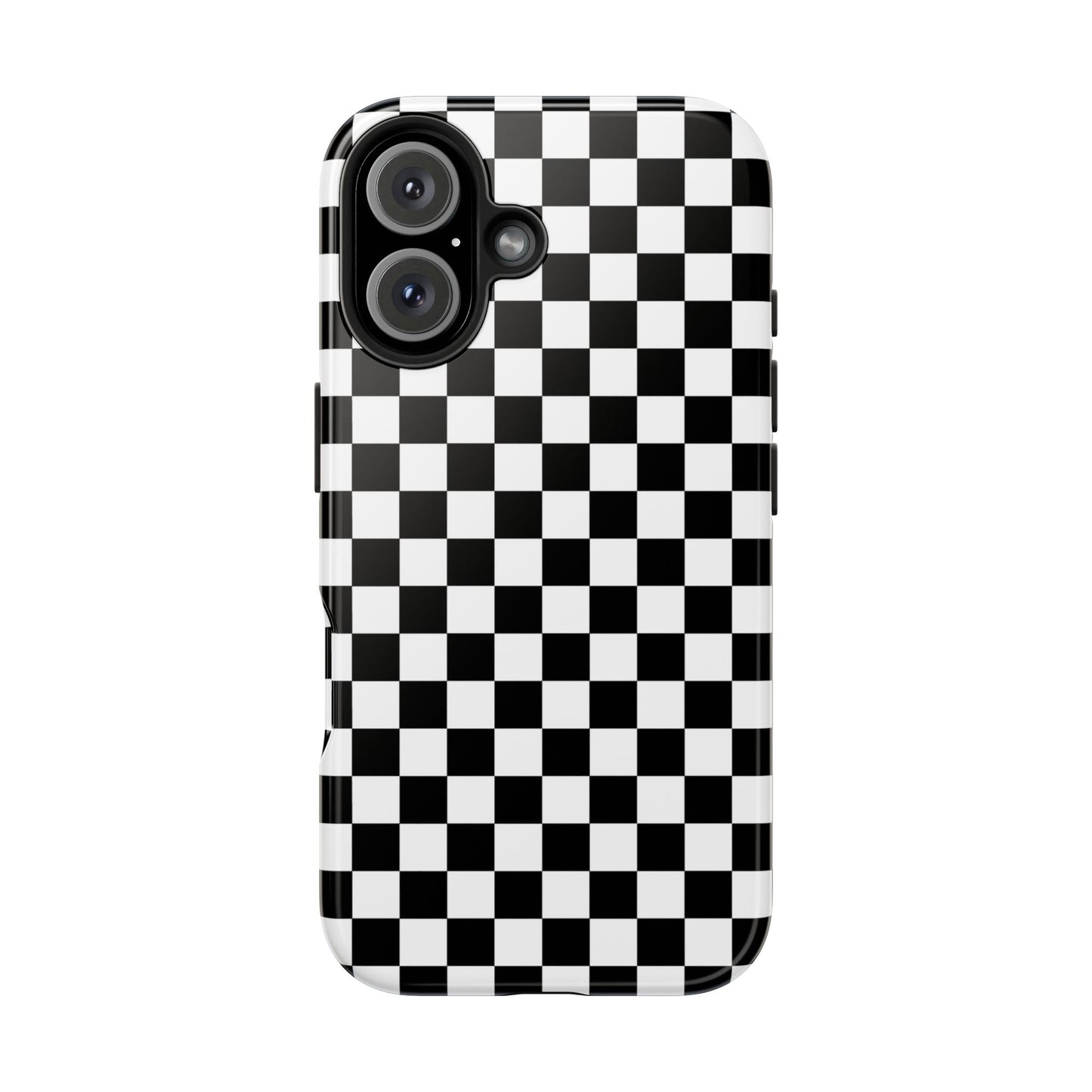 Checker Flag Tough Phone Case - Black and White Graphic Design