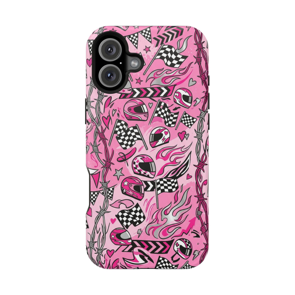 Pink Racing Helmets Magnetic Phone Case
