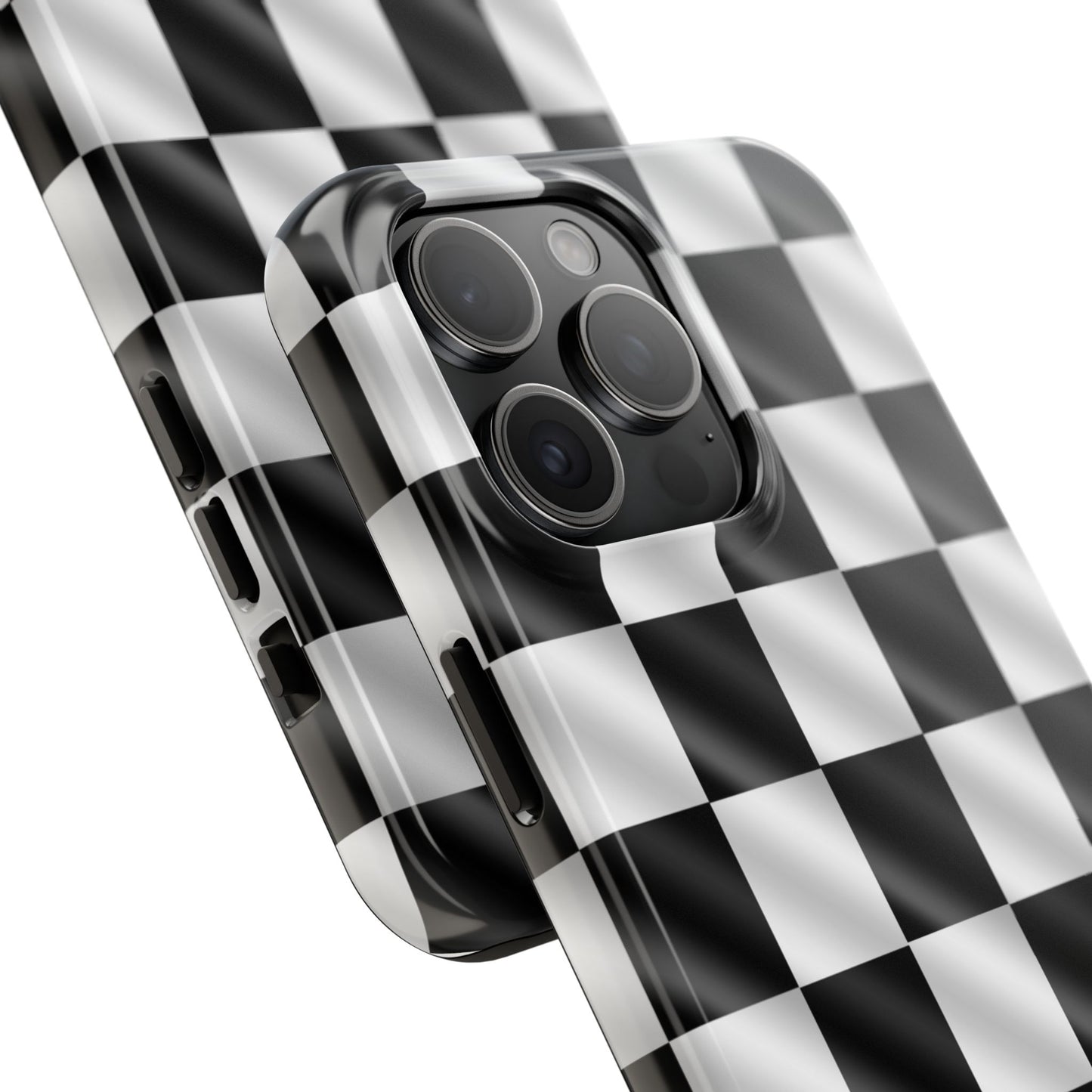 3D Effect Checkered Flag Tough Phone Cases