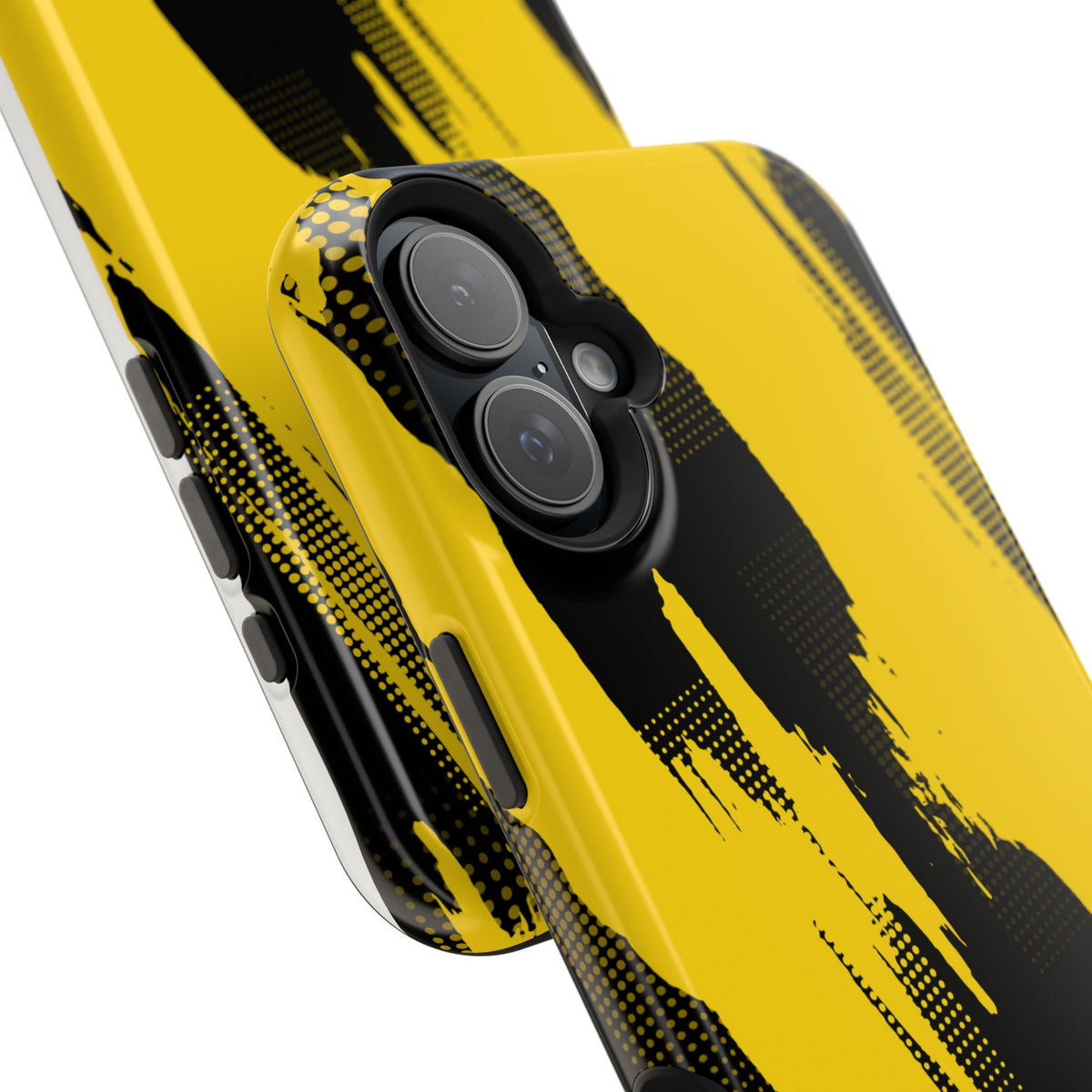 Yellow Black Abstract Brushstroke Magnetic Phone Case