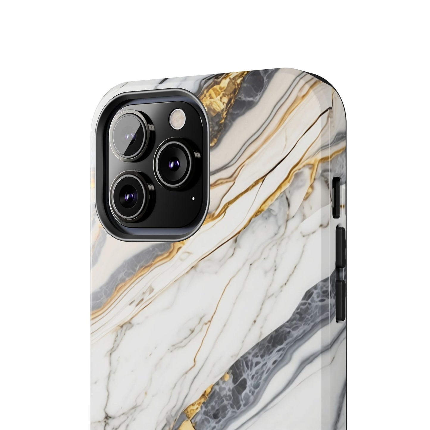 White Gold Marble Tough Phone Cases