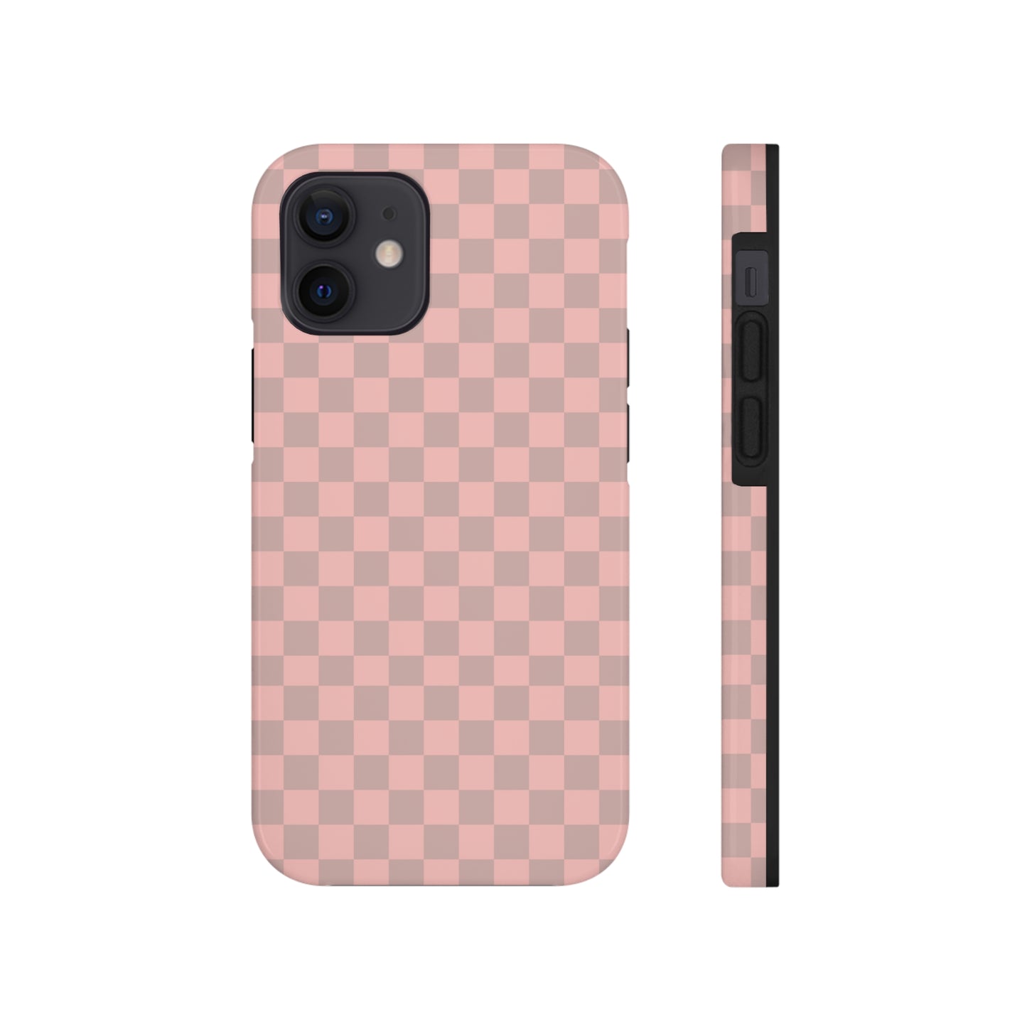 Pale Pink Checkered Tough Phone Cases