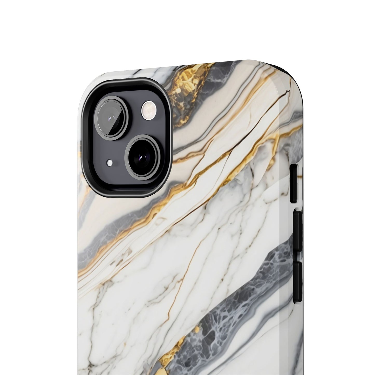 White Gold Marble Tough Phone Cases