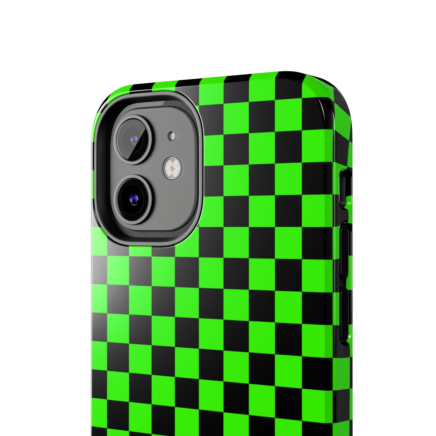 Green and Black Checkered Checkerboard Tough Phone Case