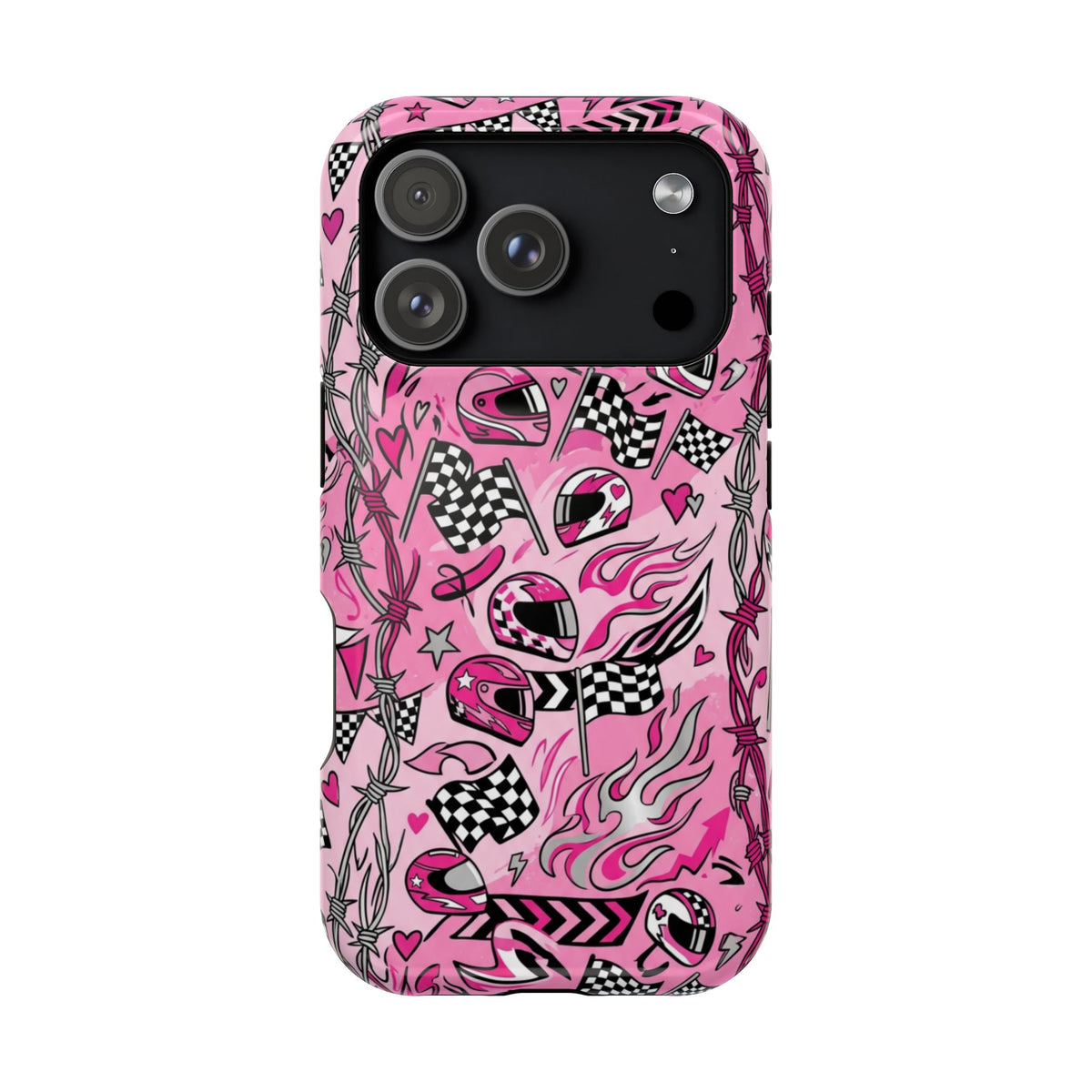 Pink Racing Helmets Magnetic Phone Case