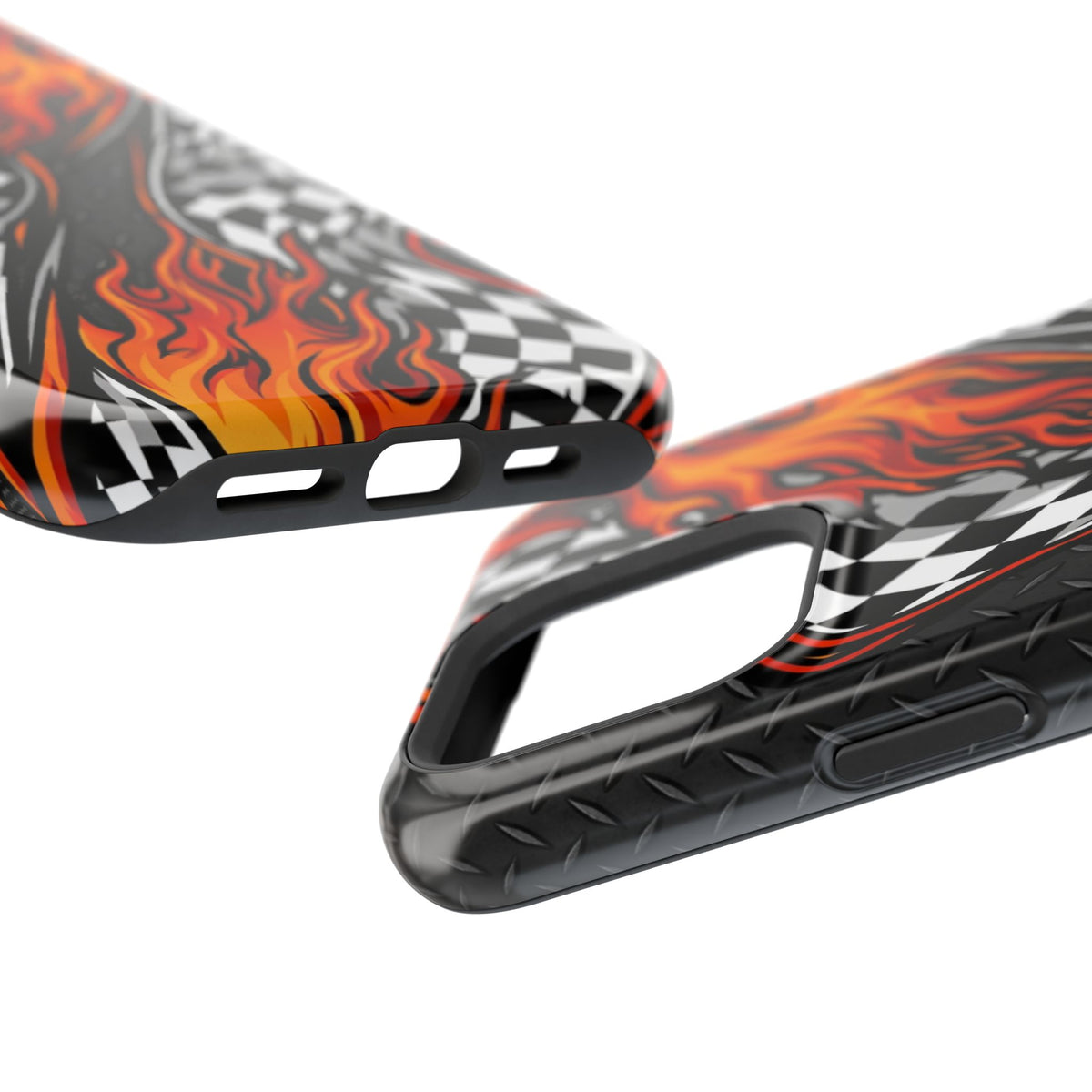 Racing Flames Checkered Flag Magnetic Phone Case