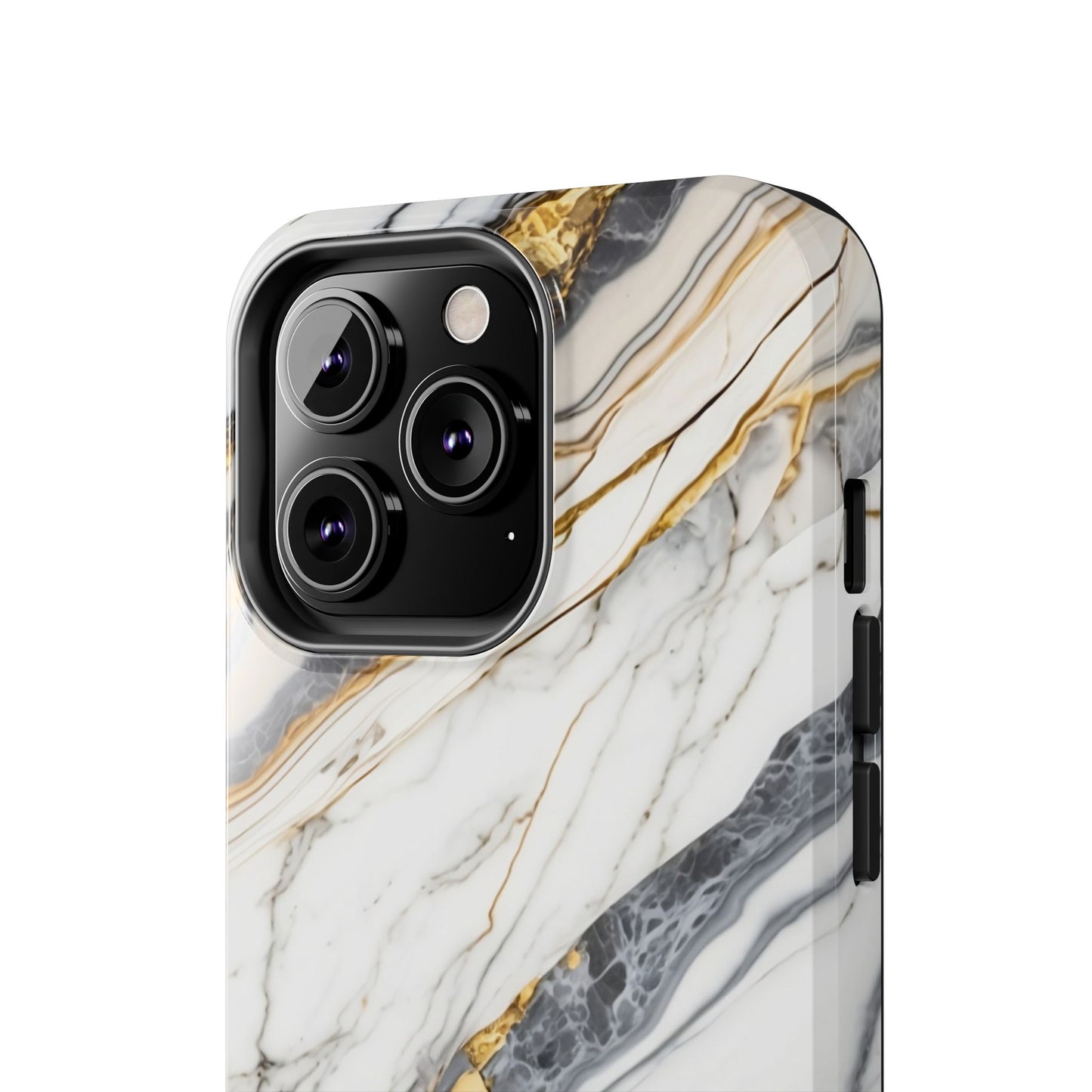 White Gold Marble Tough Phone Cases