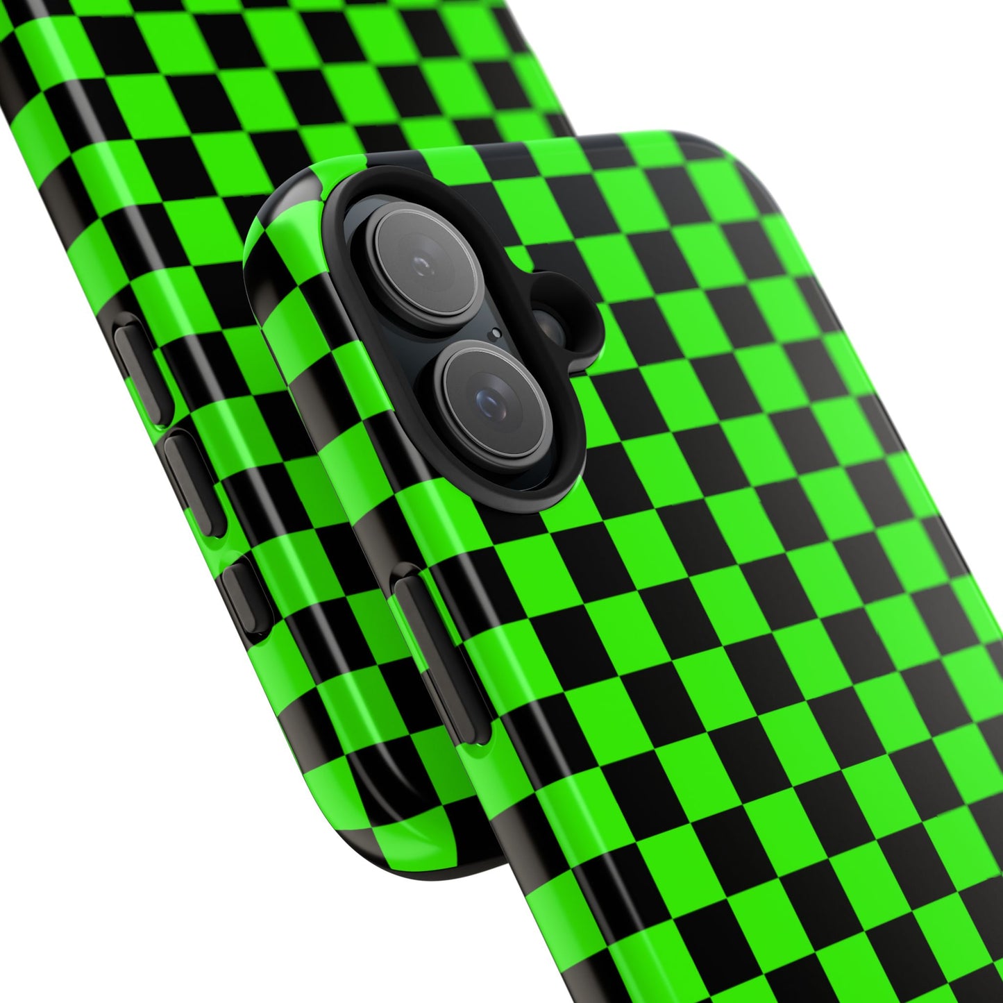 Green and Black Checkered Checkerboard Tough Phone Case