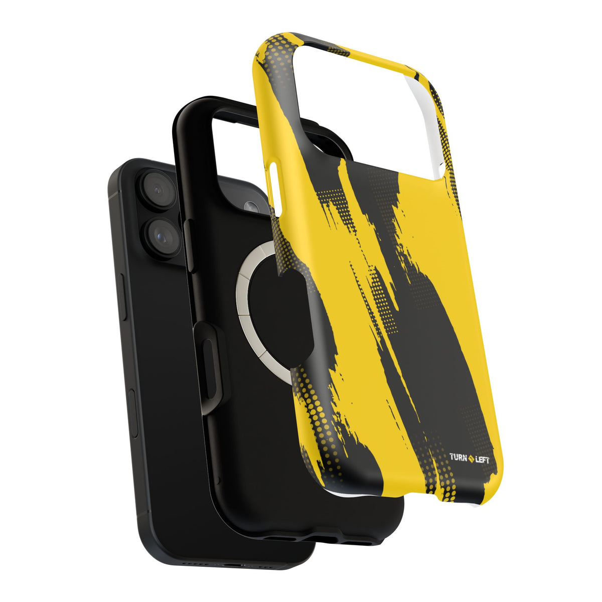 Yellow Black Abstract Brushstroke Magnetic Phone Case