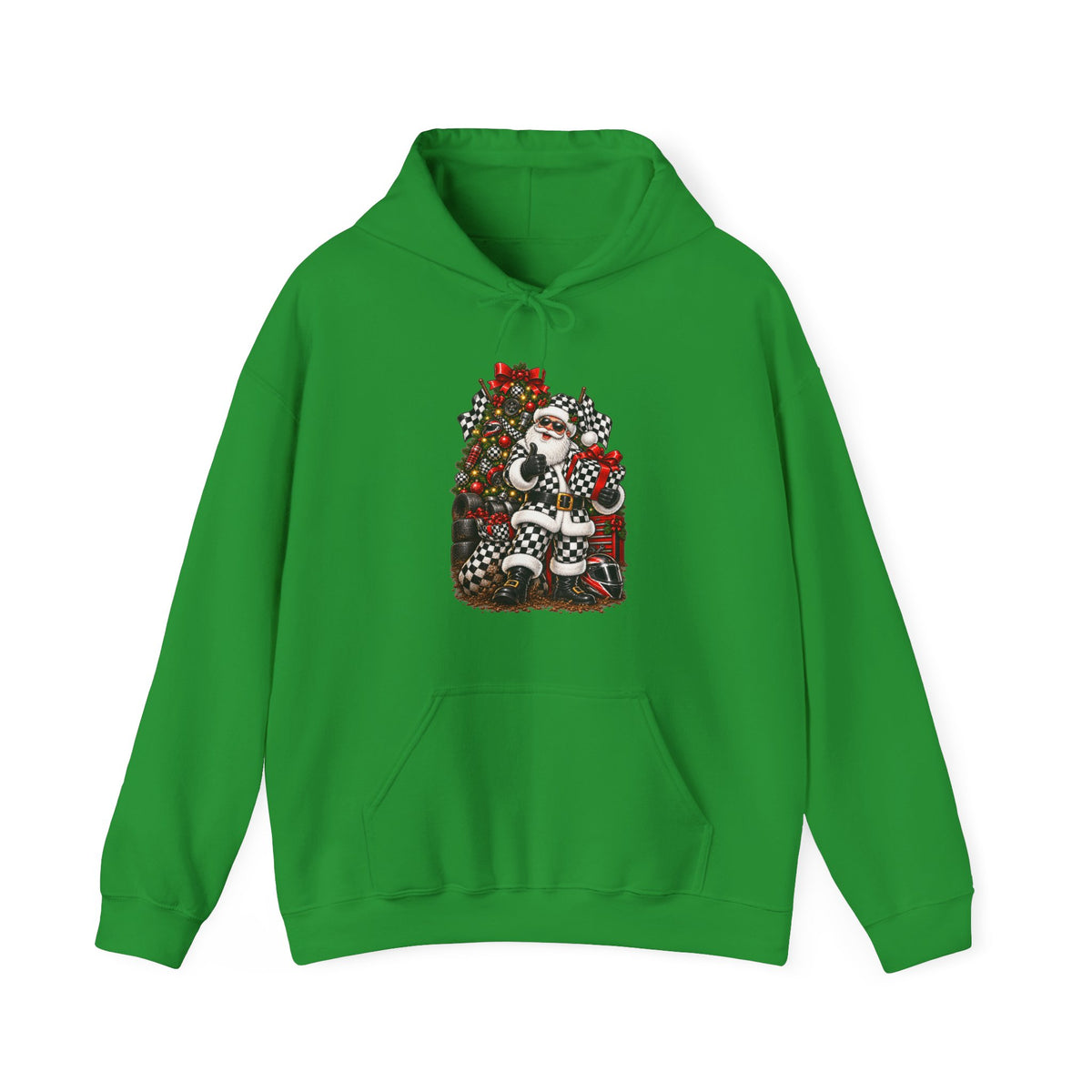 Racing Santa Christmas Holiday Hoodie