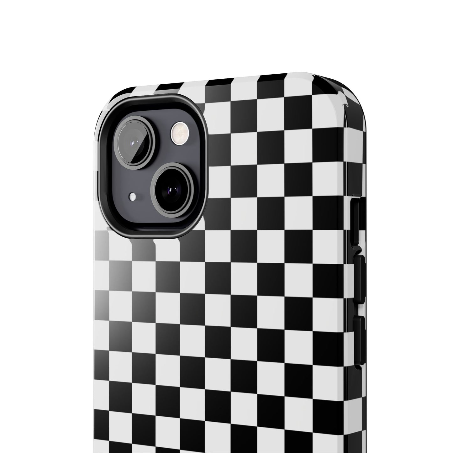 Checker Flag Tough Phone Case - Black and White Graphic Design