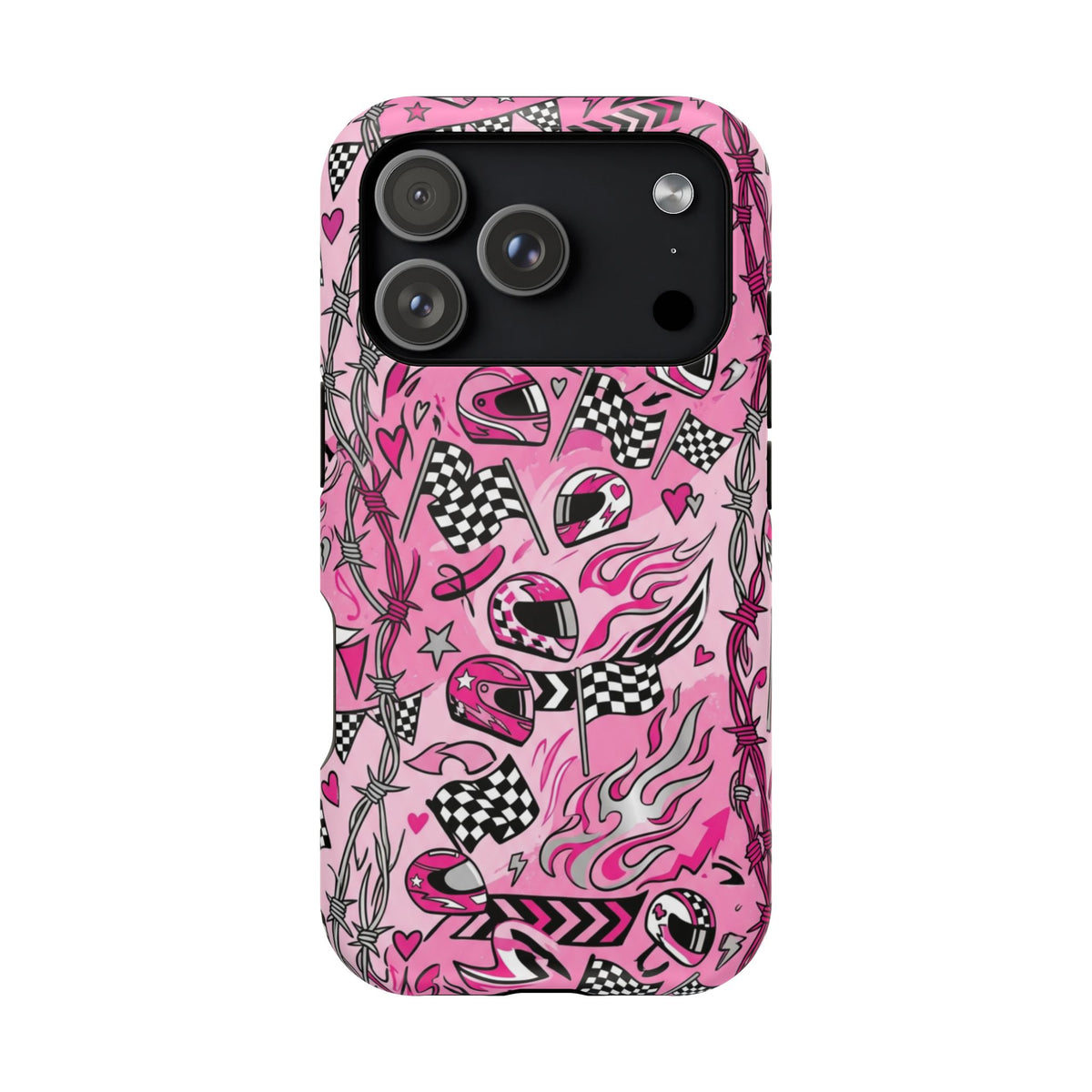 Pink Racing Helmets Magnetic Phone Case