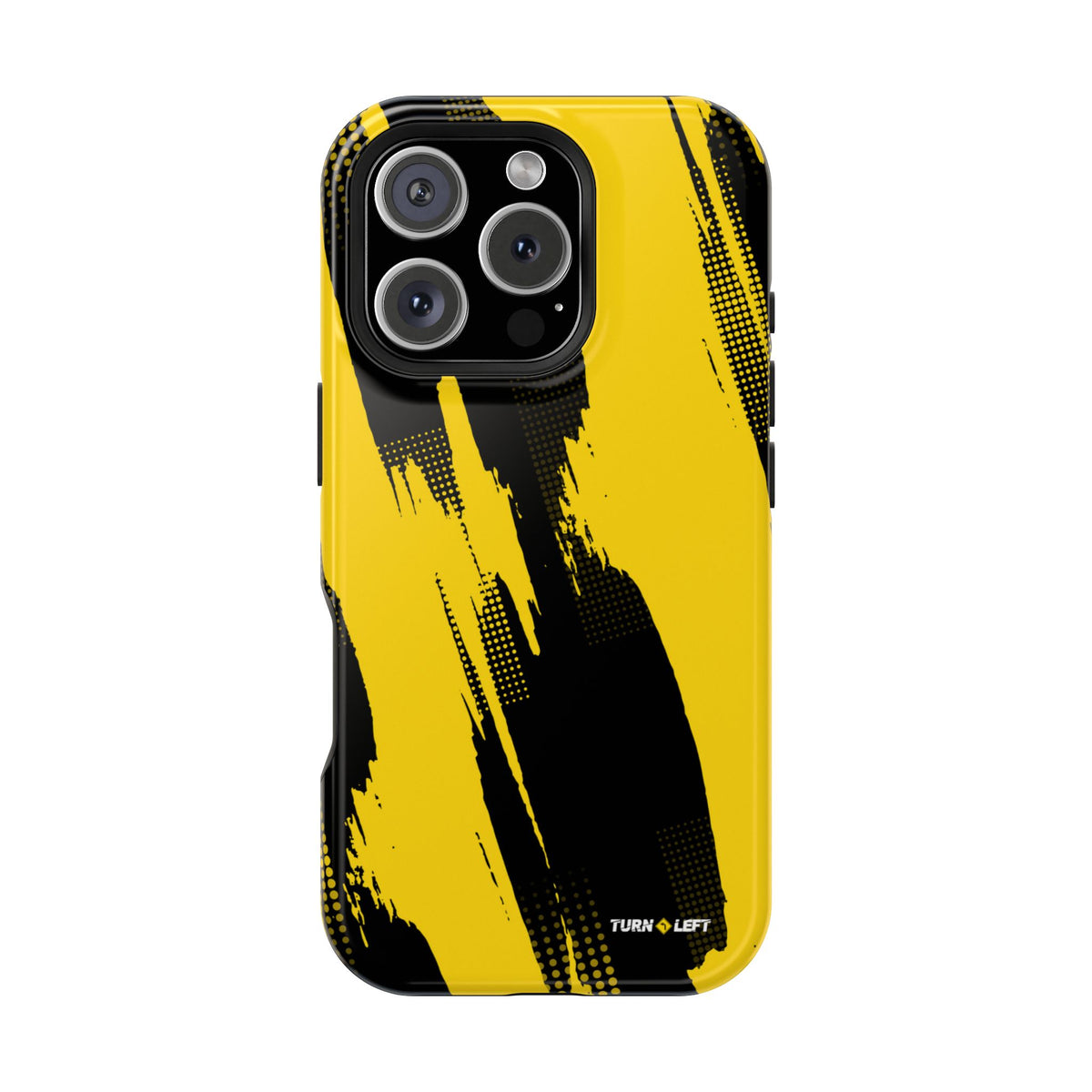 Yellow Black Abstract Brushstroke Magnetic Phone Case