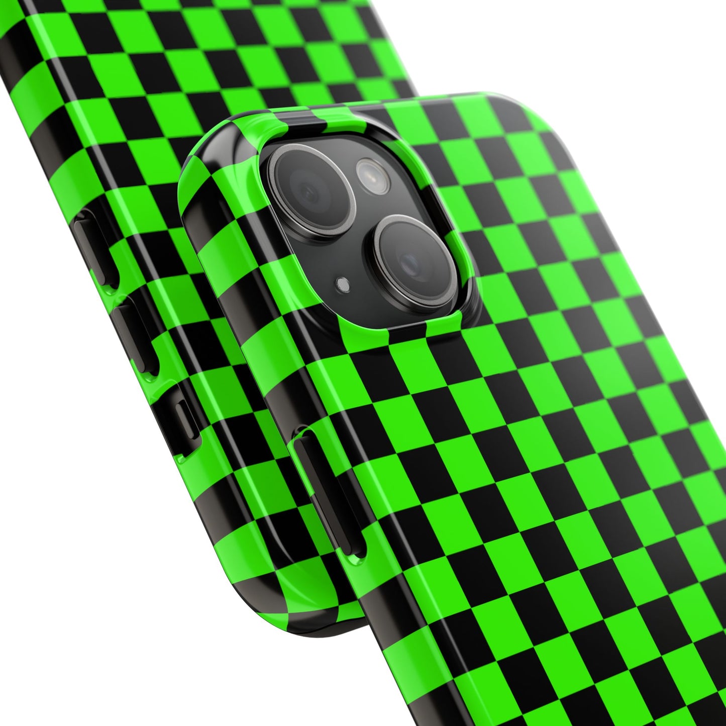 Green and Black Checkered Checkerboard Tough Phone Case