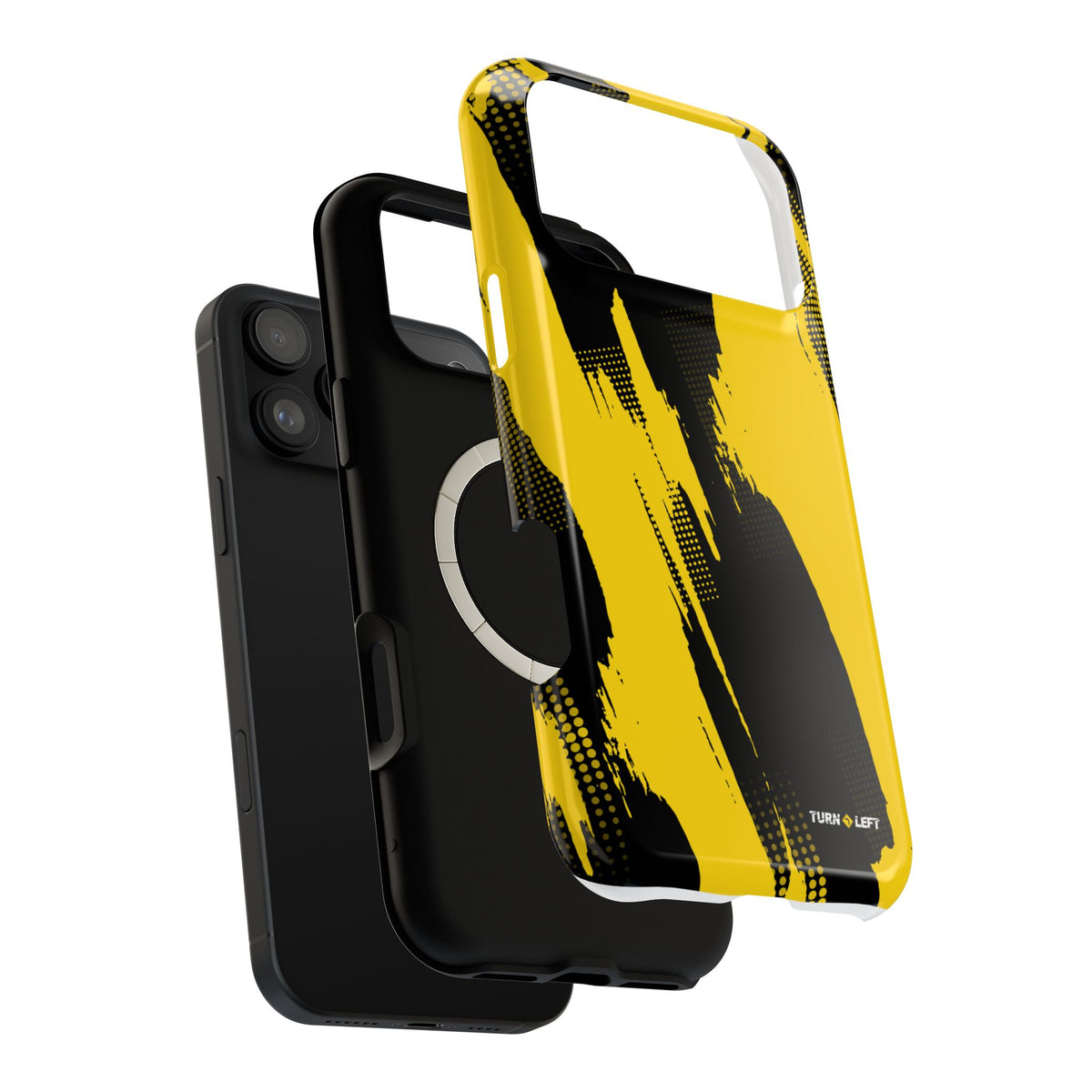 Yellow Black Abstract Brushstroke Magnetic Phone Case