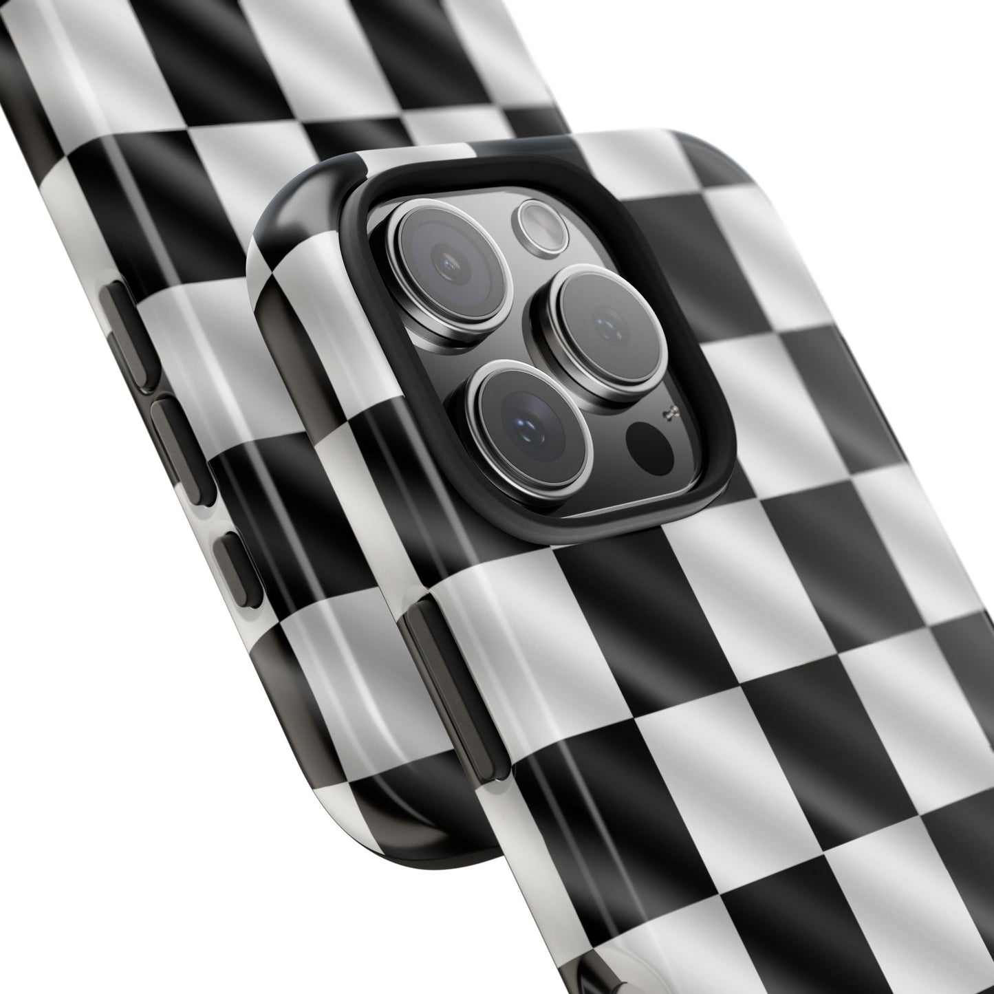 3D Effect Checkered Flag Tough Phone Cases