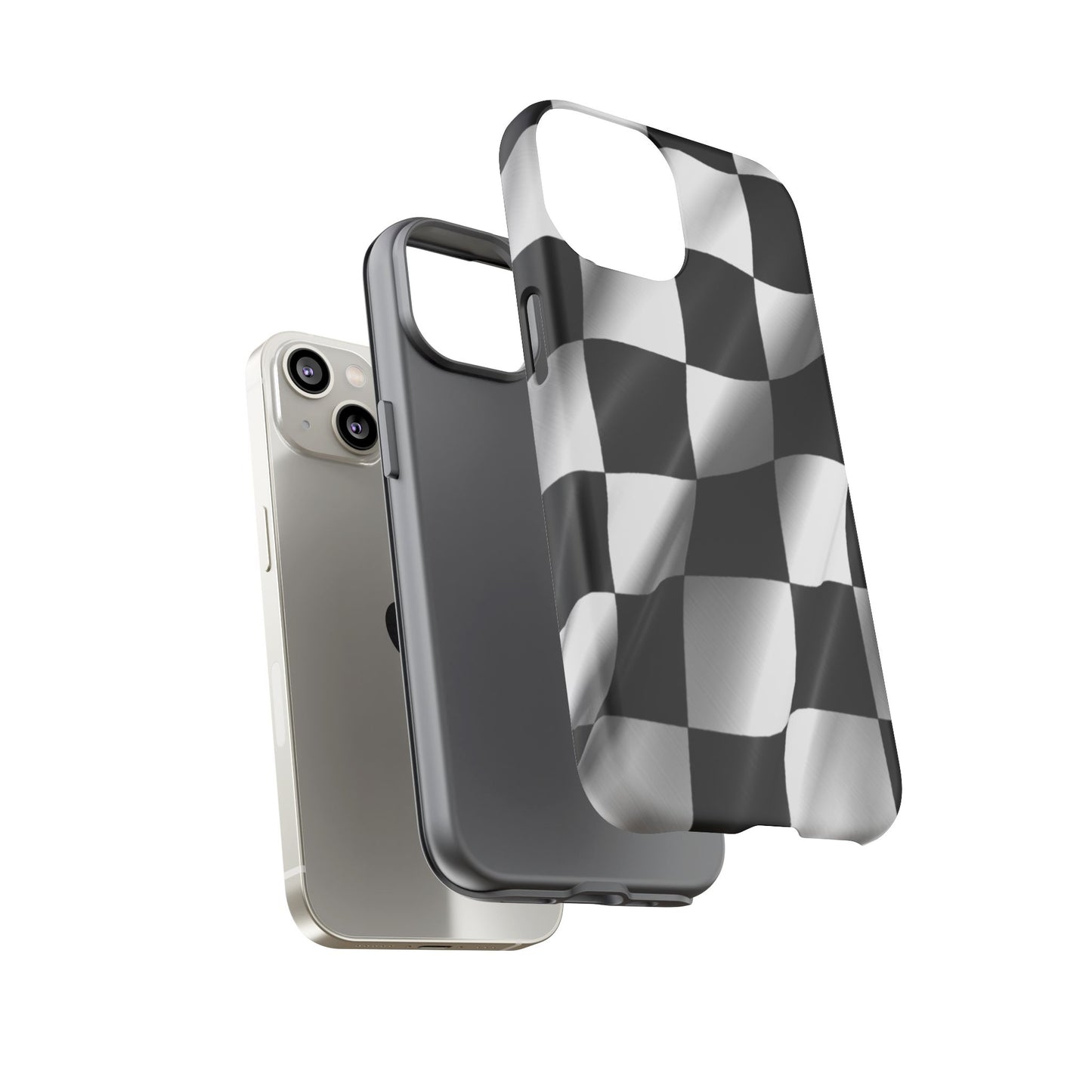 Racing Phone Case, Checkered Flag Design, Tough Case