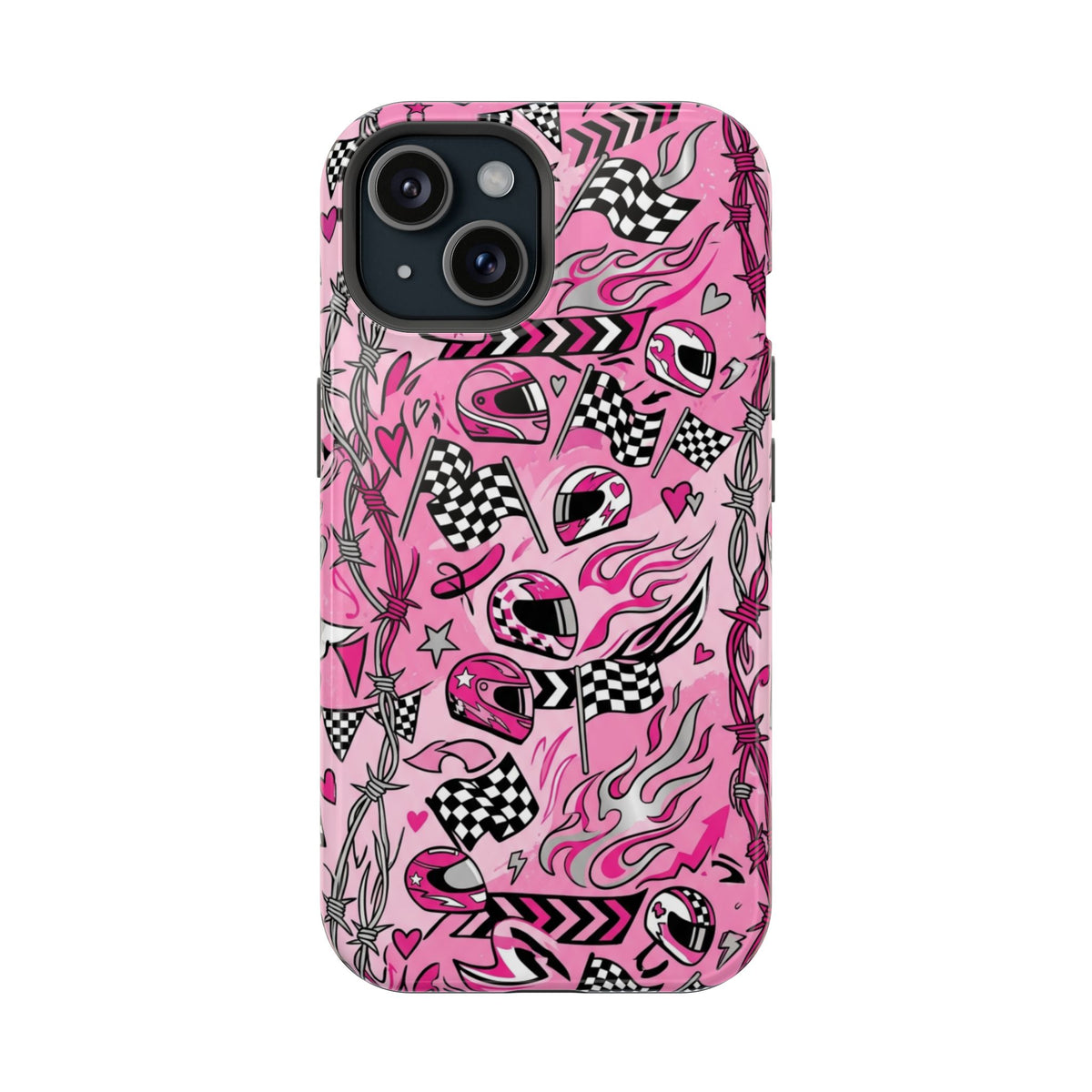 Pink Racing Helmets Magnetic Phone Case
