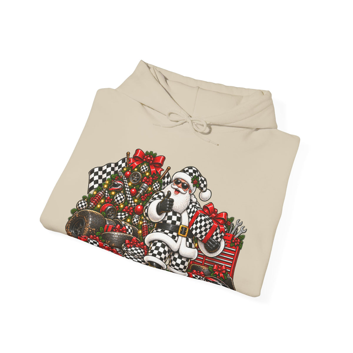 Santa Racemas Christmas Holiday Tree Hoodie