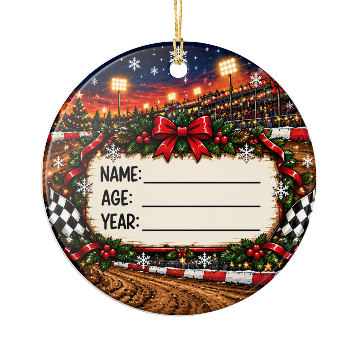 Late Model Merry Racemas Racing Ceramic Ornament 2026