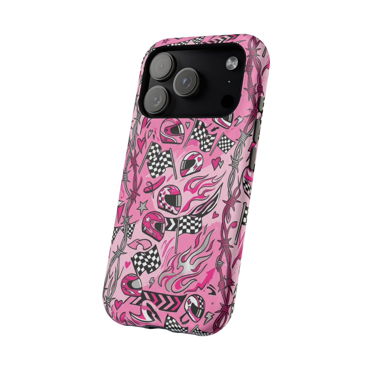 Pink Racing Helmets Magnetic Phone Case