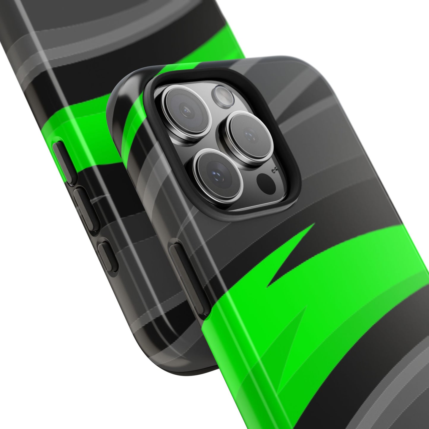 Racing Graphic Green/Black/Gray Tough Phone Cases