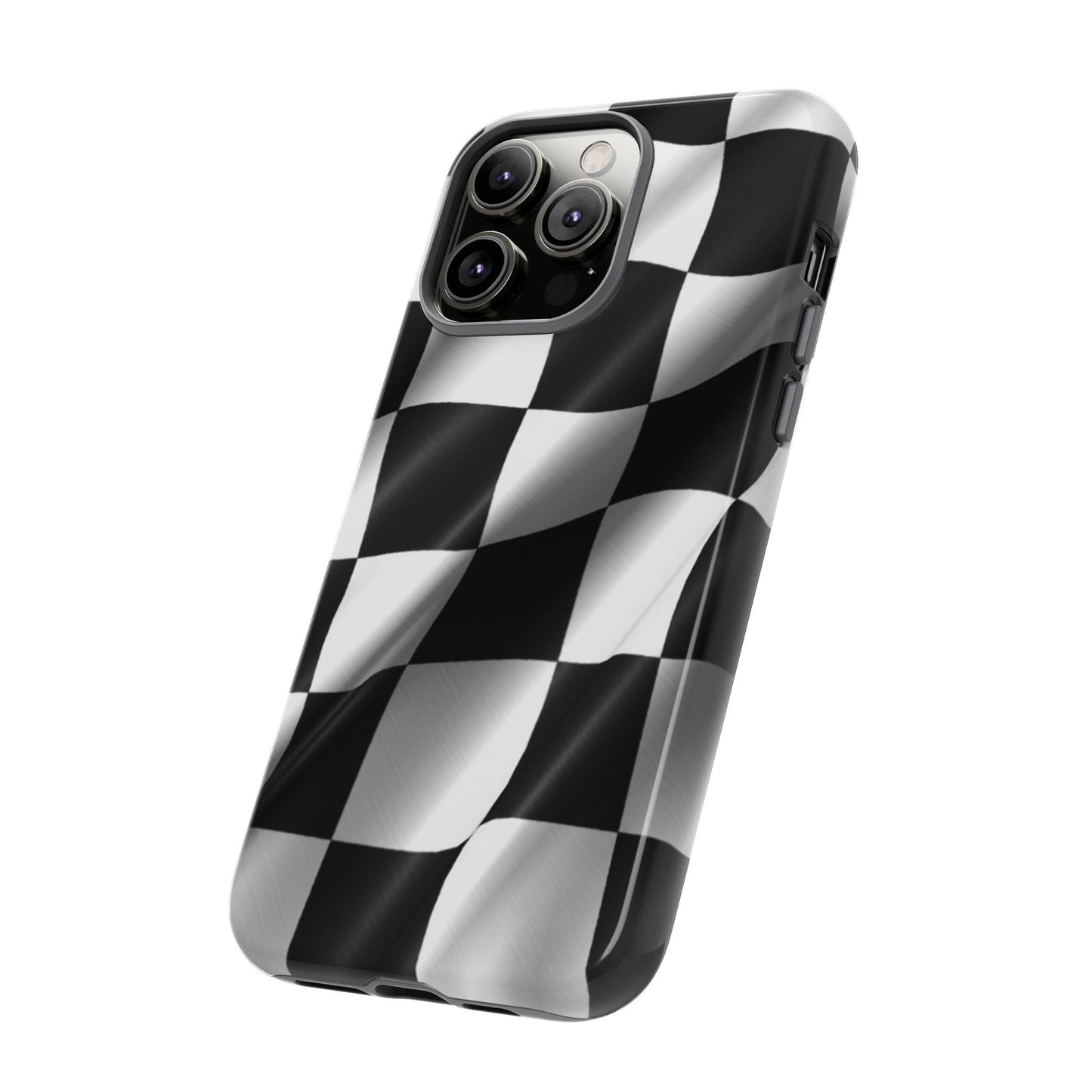 Racing Phone Case, Checkered Flag Design, Tough Case