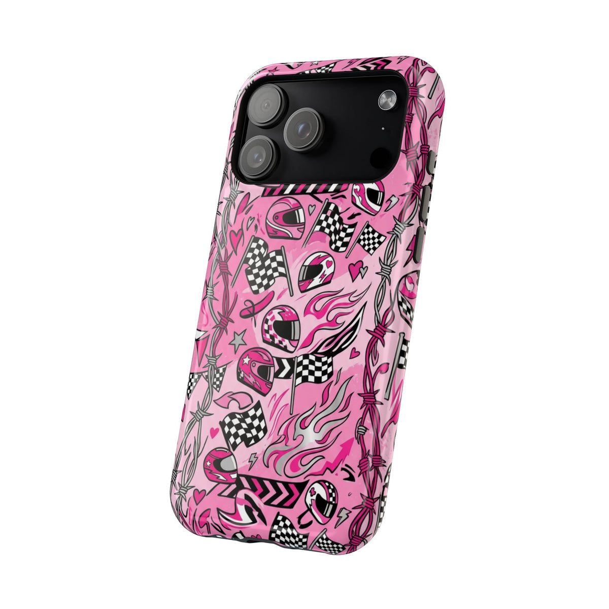 Pink Racing Helmets Magnetic Phone Case