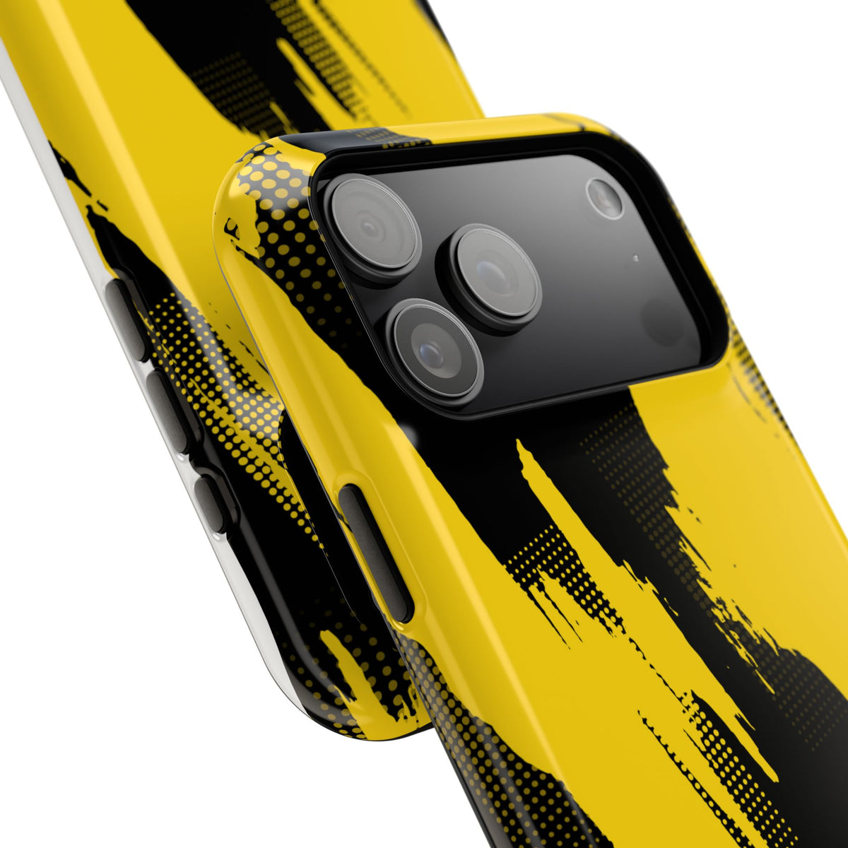 Yellow Black Abstract Brushstroke Magnetic Phone Case