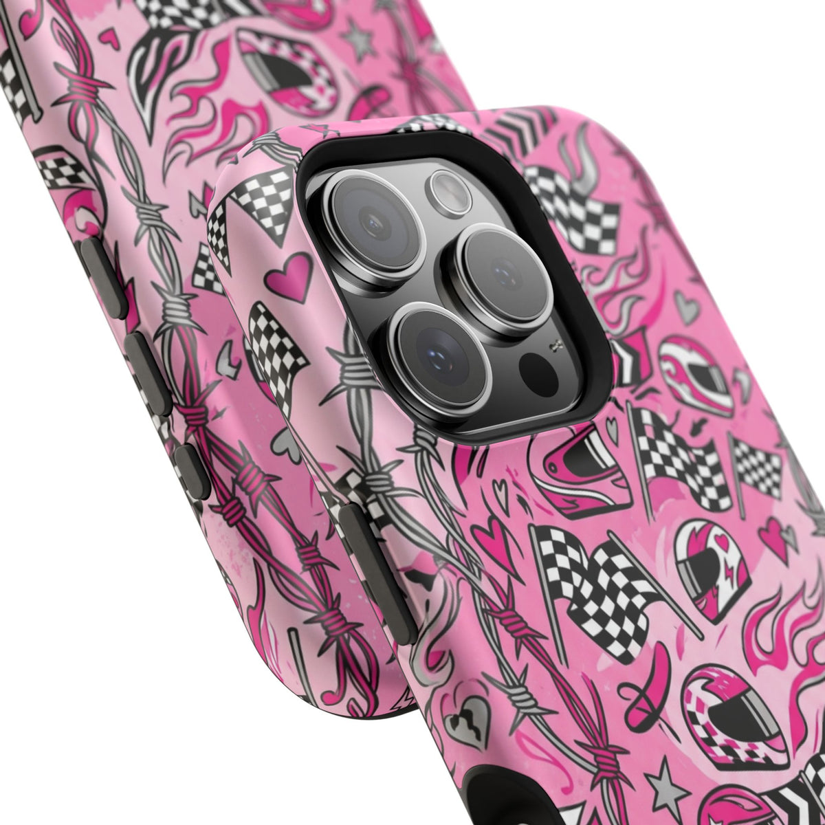 Pink Racing Helmets Magnetic Phone Case