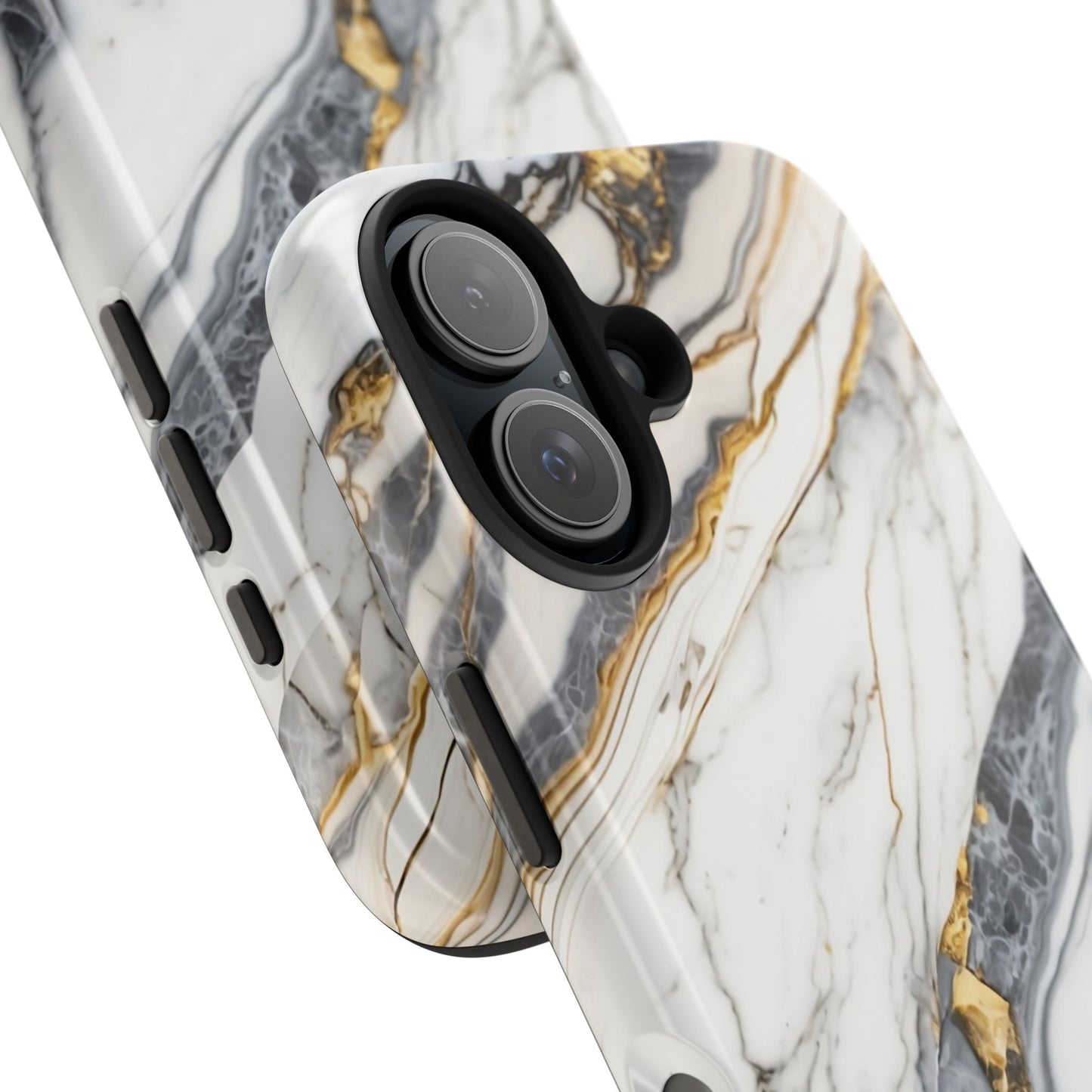 White Gold Marble Tough Phone Cases