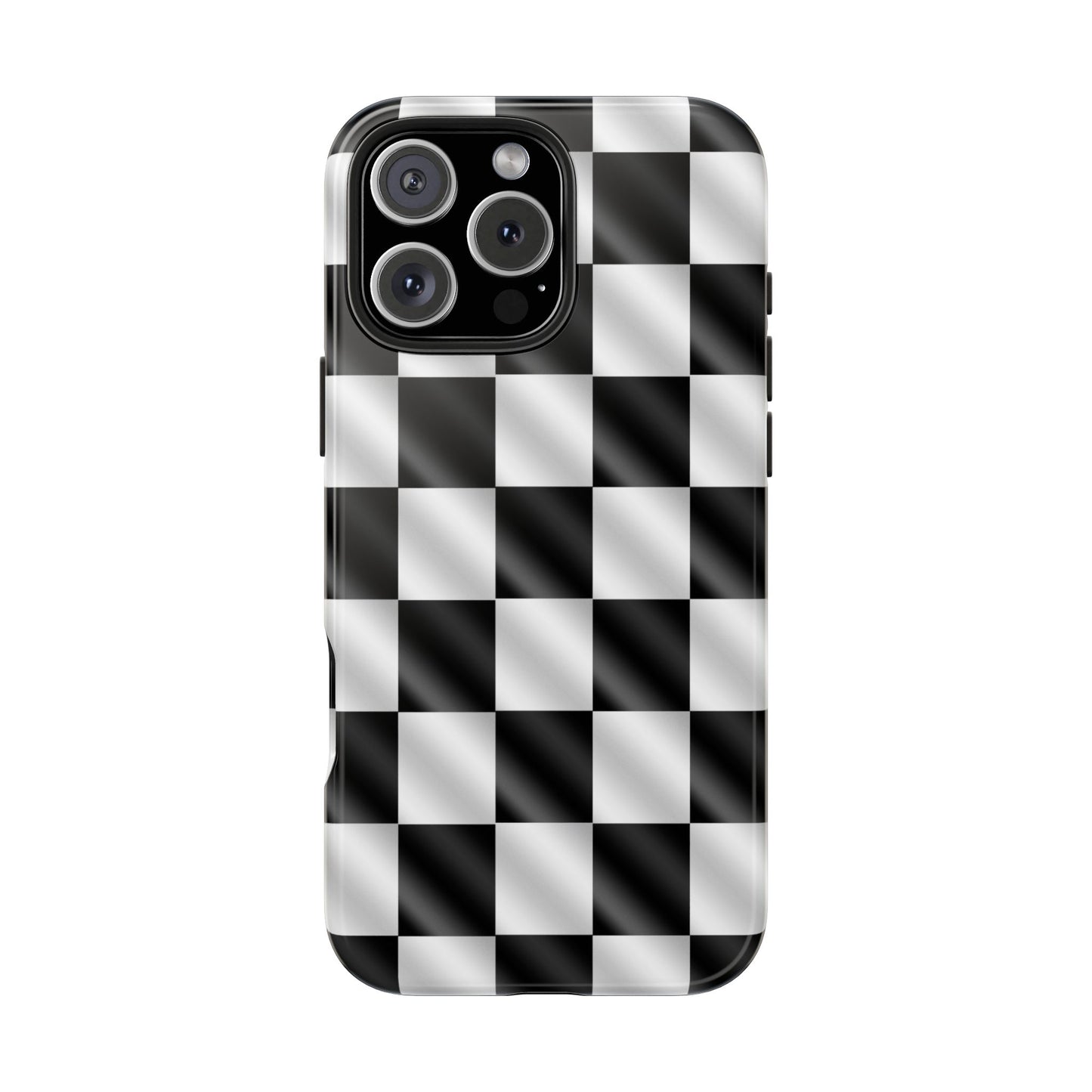3D Effect Checkered Flag Tough Phone Cases