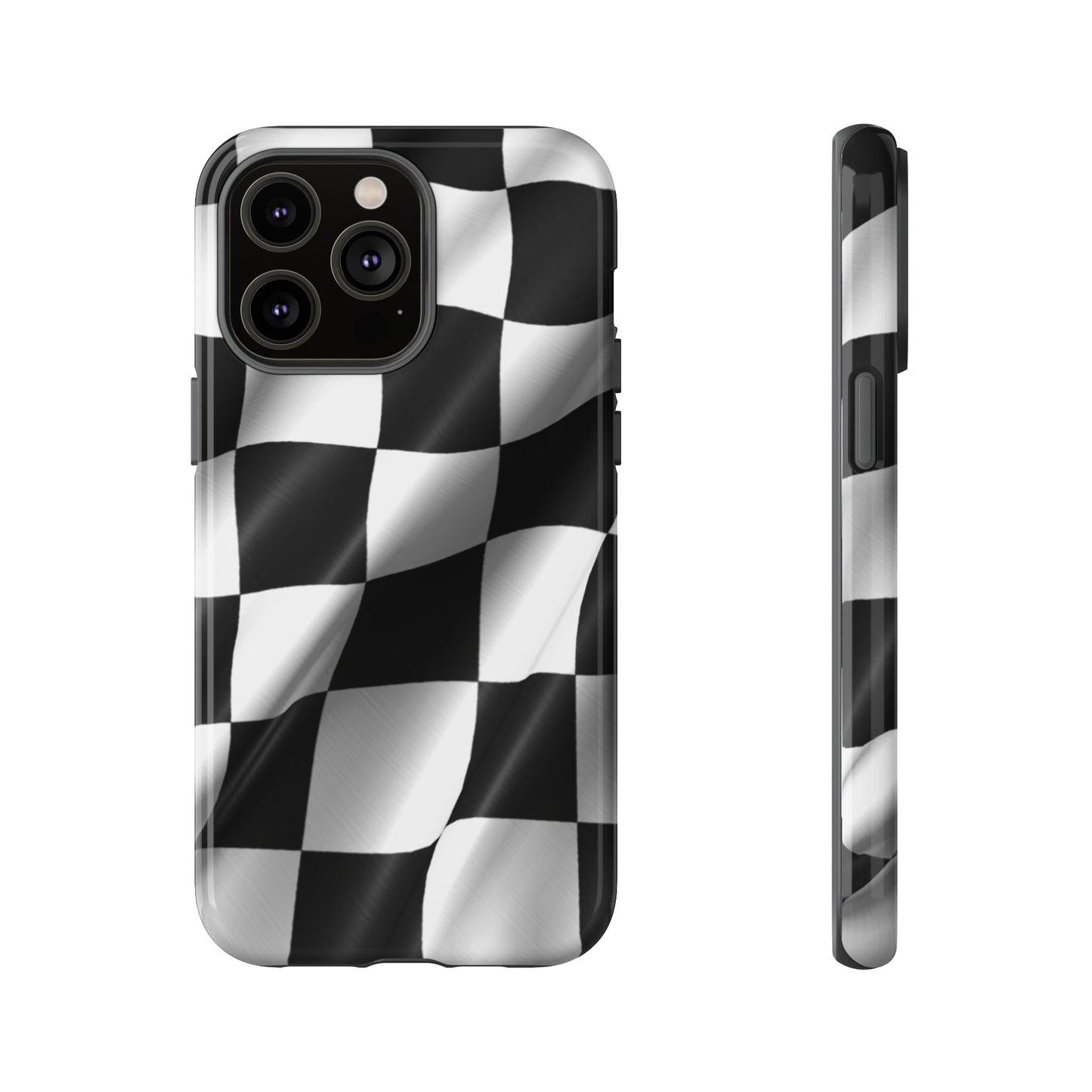 Racing Phone Case, Checkered Flag Design, Tough Case