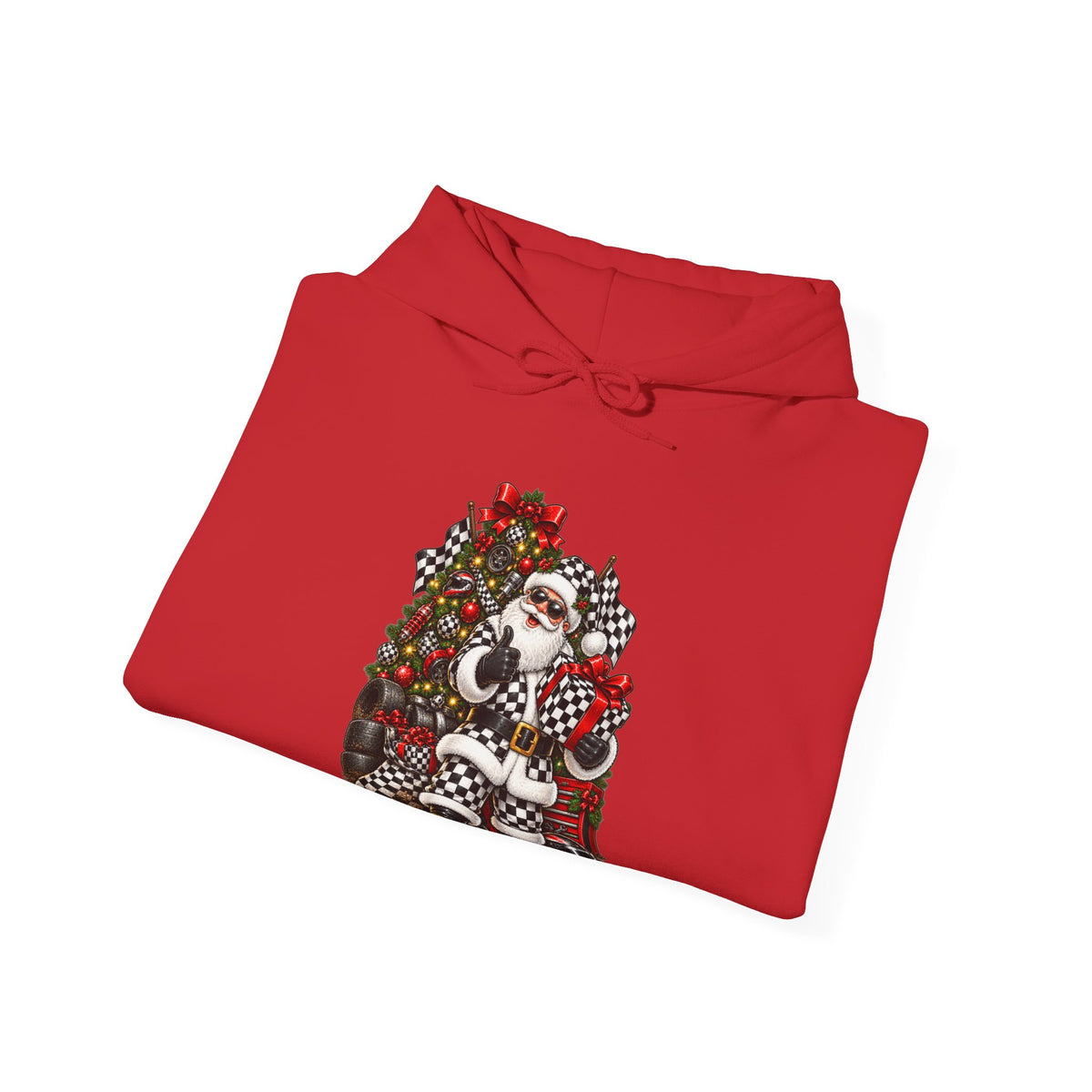 Racing Santa Christmas Holiday Hoodie